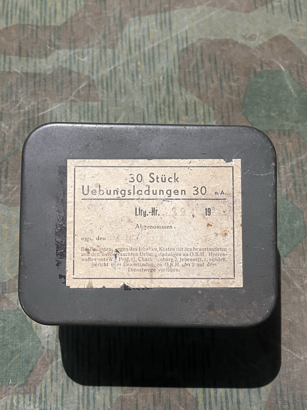 Original WW2 German M24 Potato Masher Stick Hand Grenade Fuze Storage Box