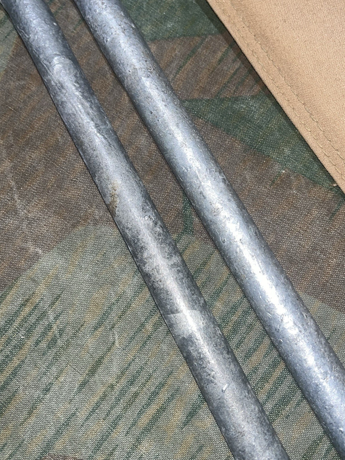 Original WW1 / WW2 German Uniform Zeltbahn 3x Tent Poles, 2x Stakes, & Case Dated 1915/16 - Image 7