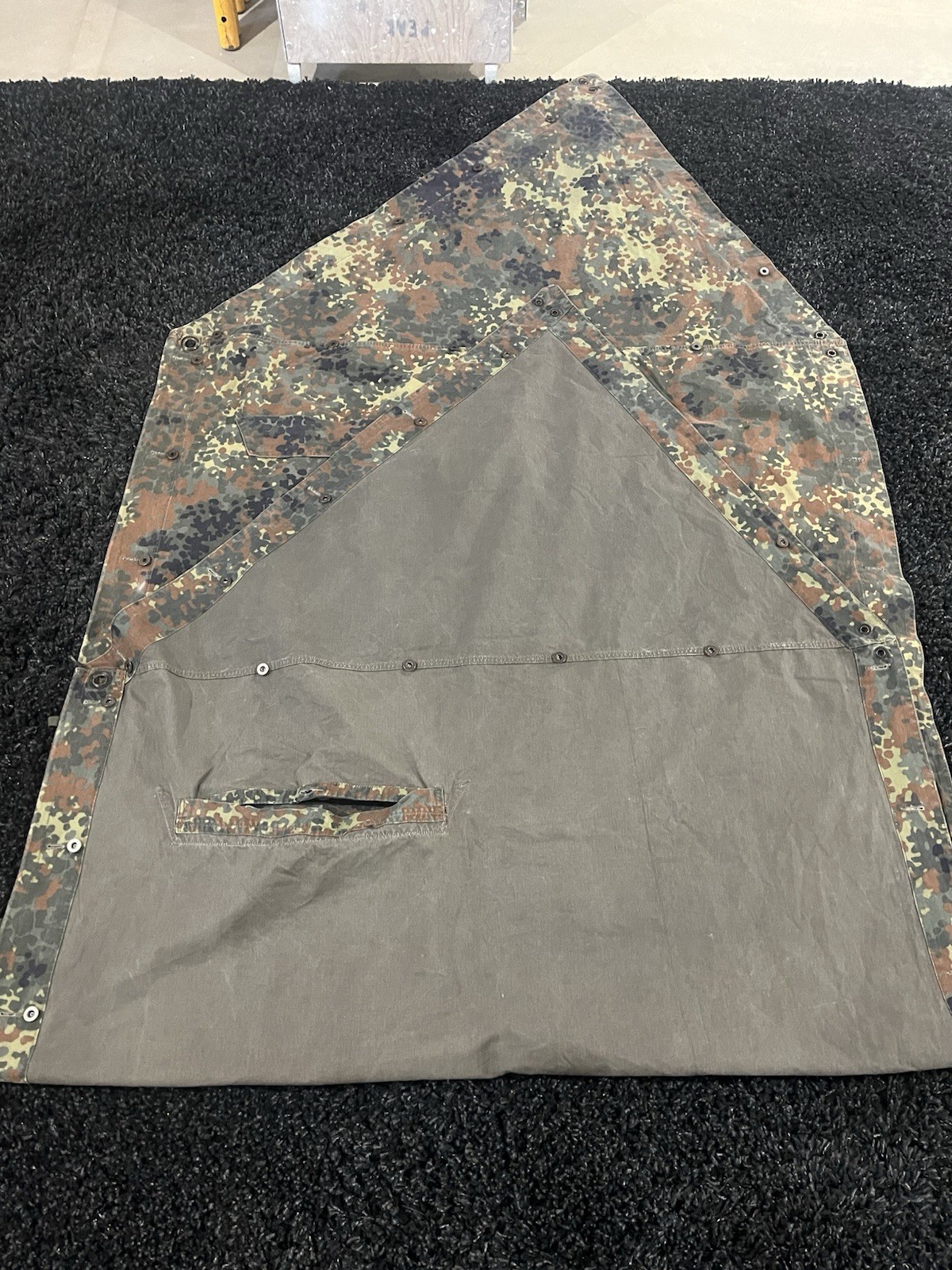 Post WW2 German Bundeswehr Flecktarn Camo Zeltbahn Poncho Tent Original - Image 17