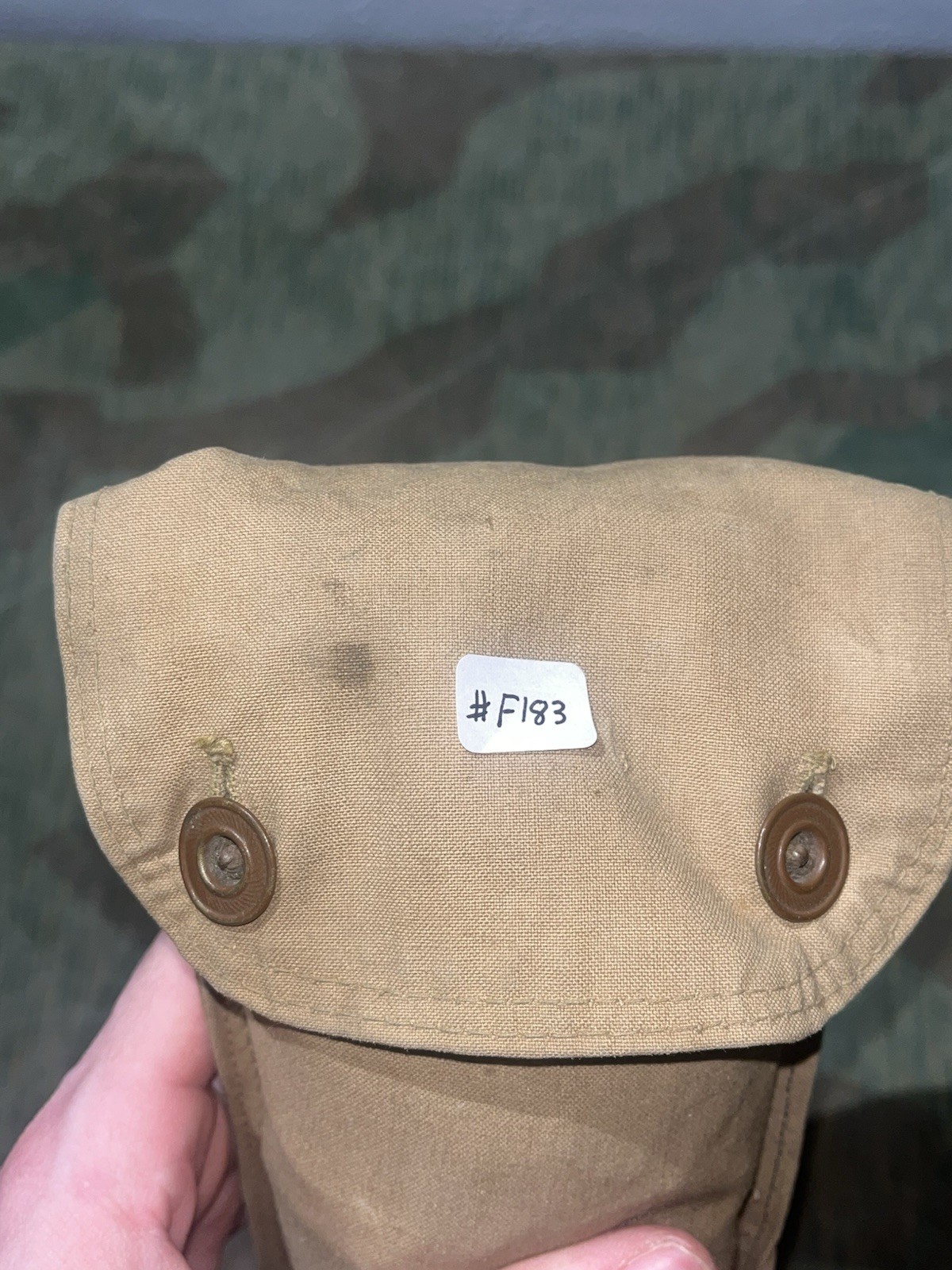 Original WW1 / WW2 German Uniform Zeltbahn 3x Tent Poles, 2x Stakes, & Case Dated 1915/16 - Image 19