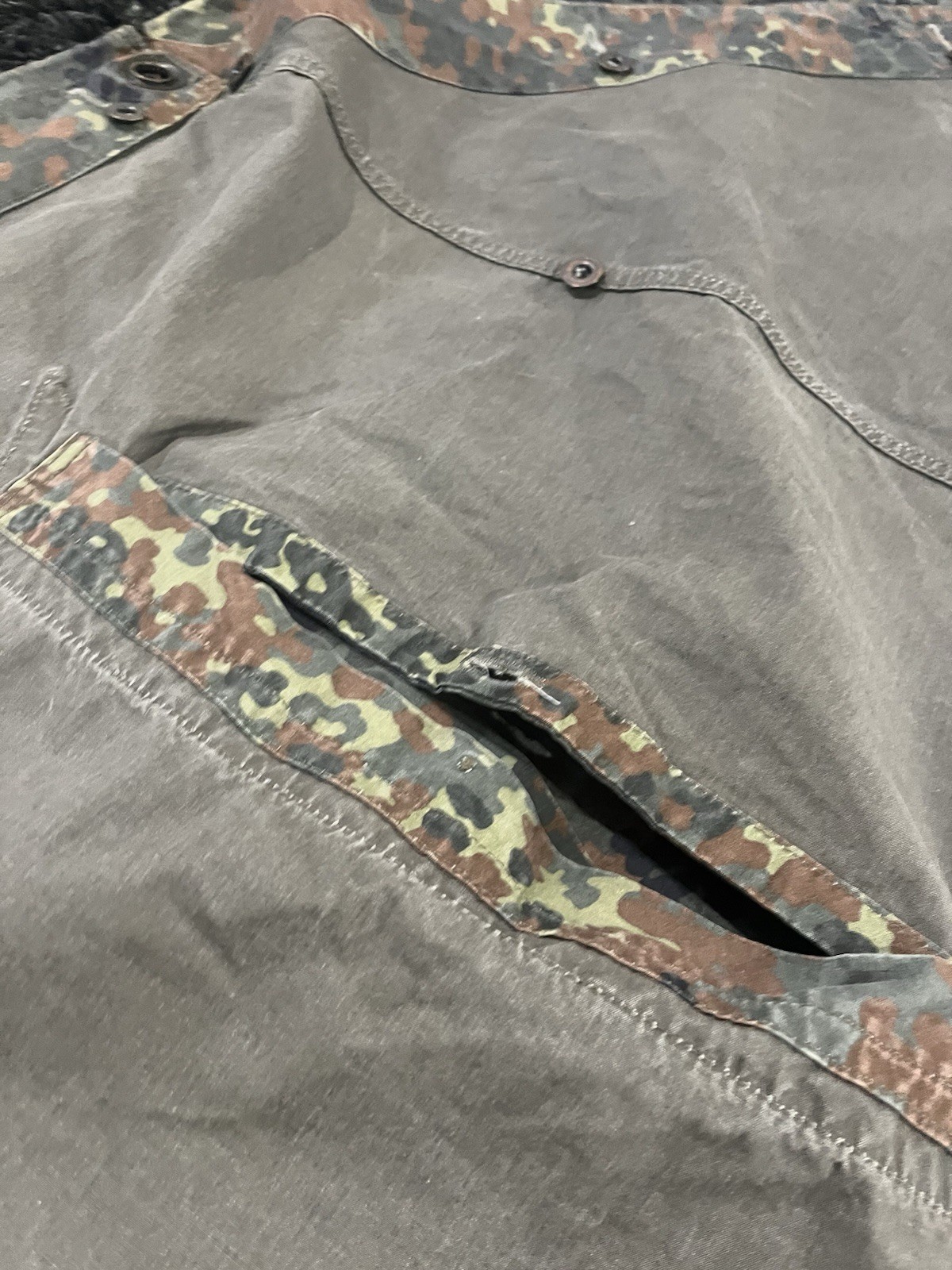 Post WW2 German Bundeswehr Flecktarn Camo Zeltbahn Poncho Tent Original - Image 18