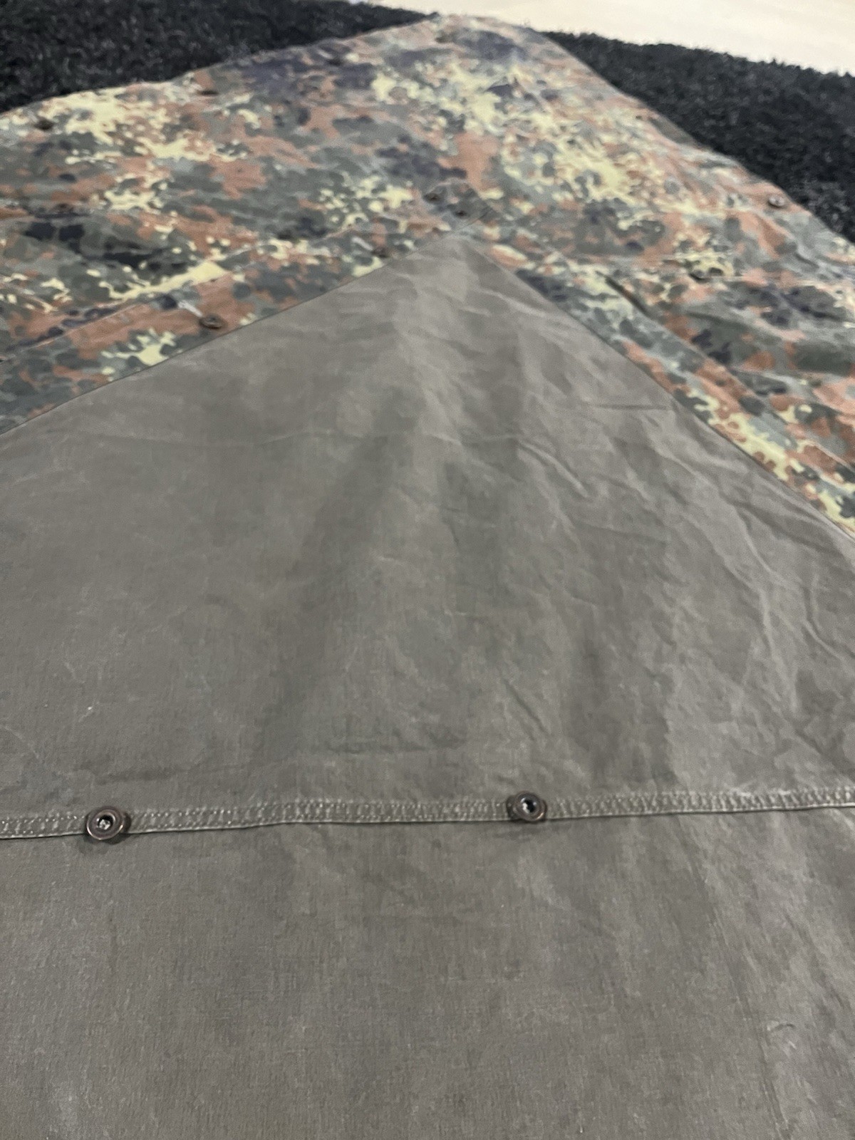 Post WW2 German Bundeswehr Flecktarn Camo Zeltbahn Poncho Tent Original - Image 19