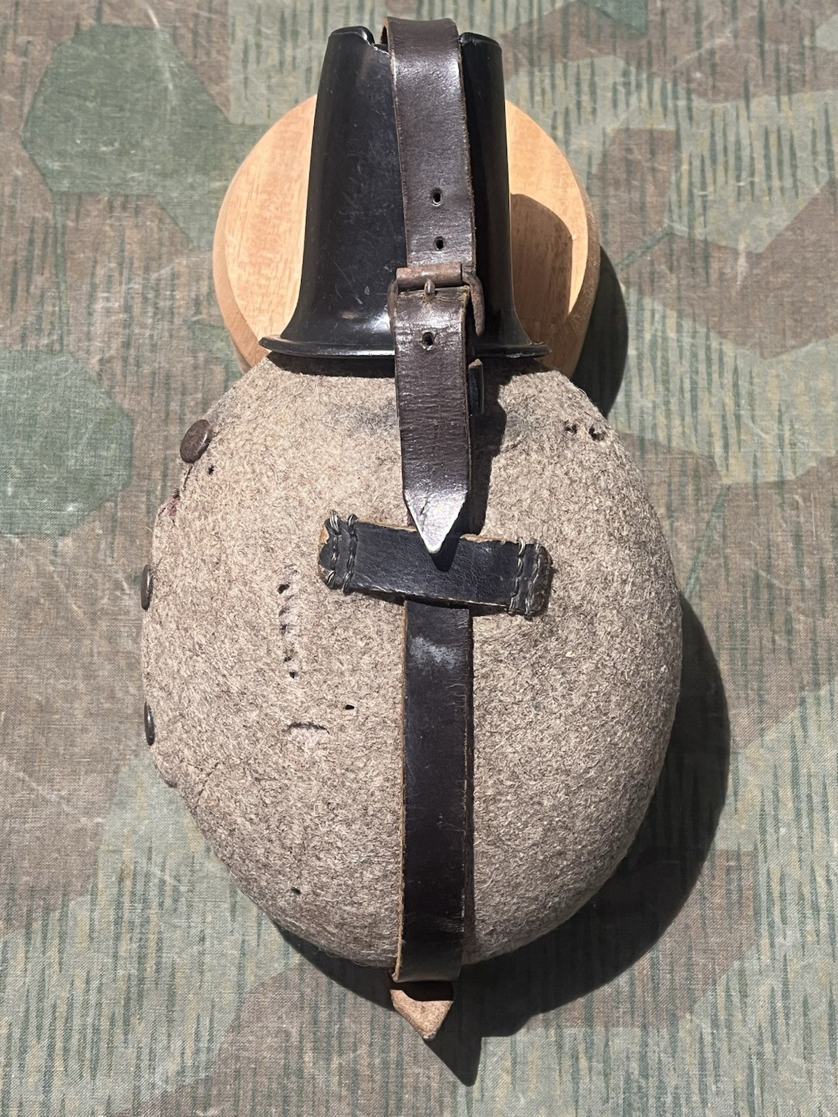 Original WW2 German Uniform M31 Medic Style Canteen & Cup Marked W.A.L. 43