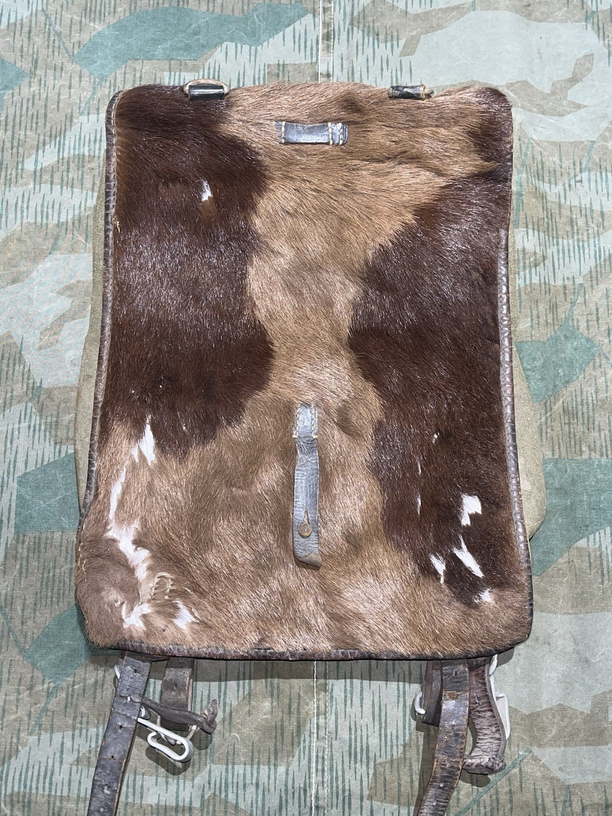 Original WW2 German Uniform M39 Pony Fur Tornister Backpack Marked 1942