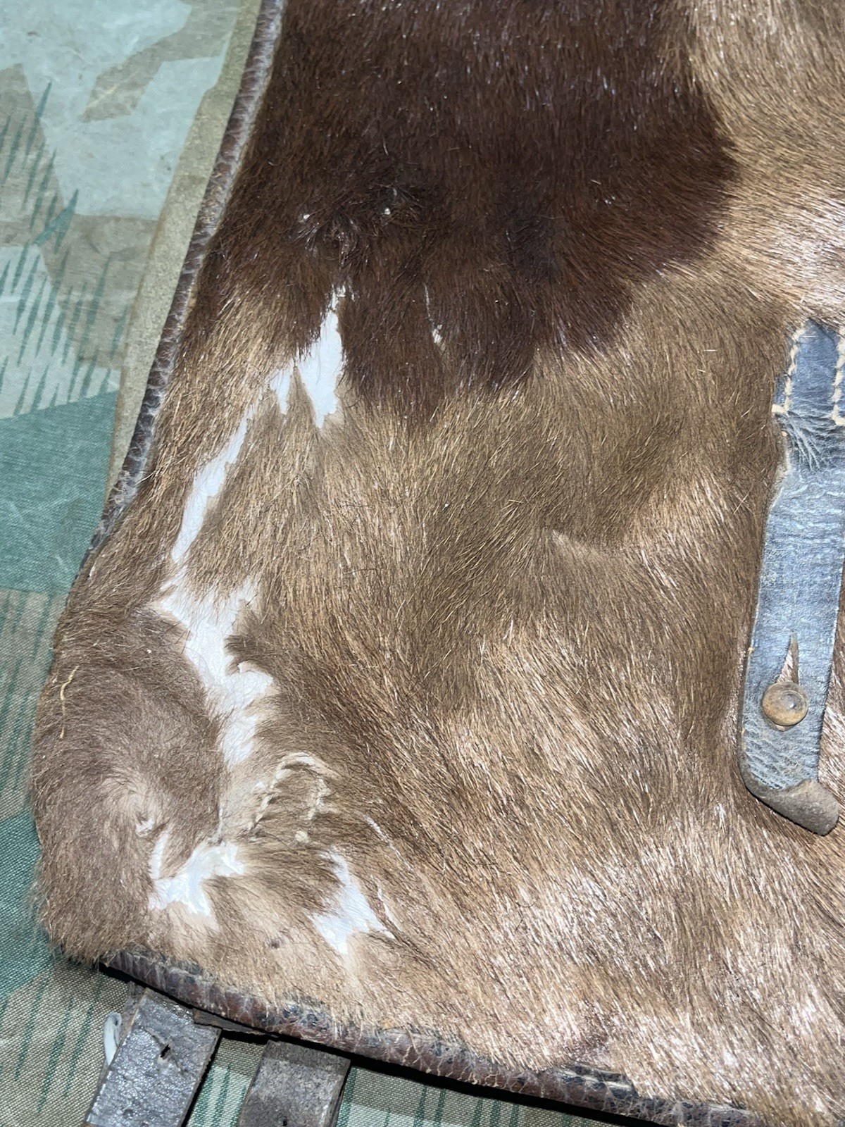 Original WW2 German Uniform M39 Pony Fur Tornister Backpack Marked 1942 - Image 2