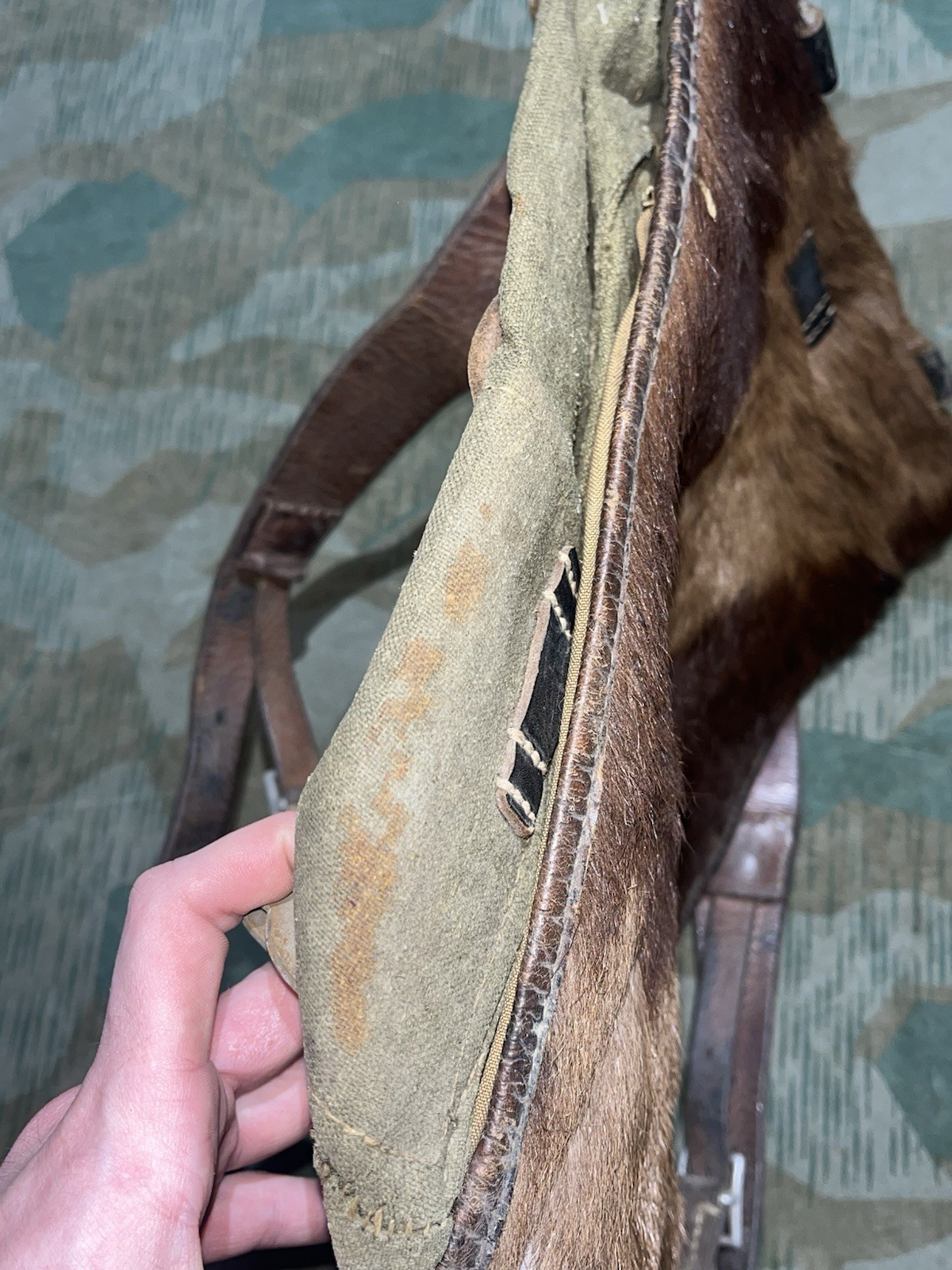 Original WW2 German Uniform M39 Pony Fur Tornister Backpack Marked 1942 - Image 5