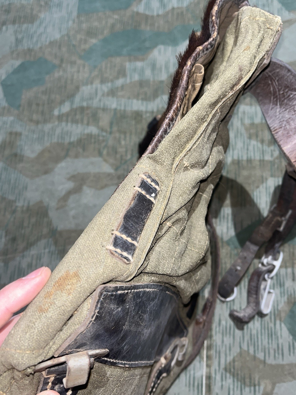 Original WW2 German Uniform M39 Pony Fur Tornister Backpack Marked 1942 - Image 6