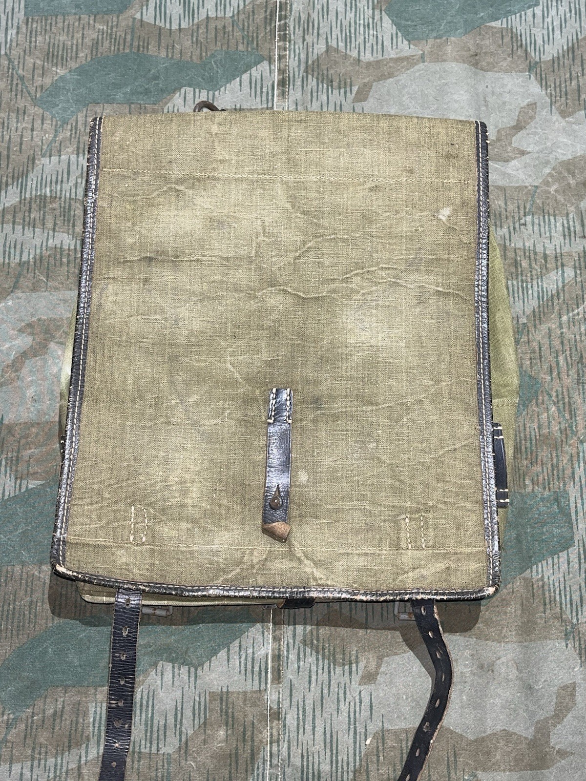 Original WW2 German Uniform M39 Pony Fur Canvas Tornister Backpack Marked 1942