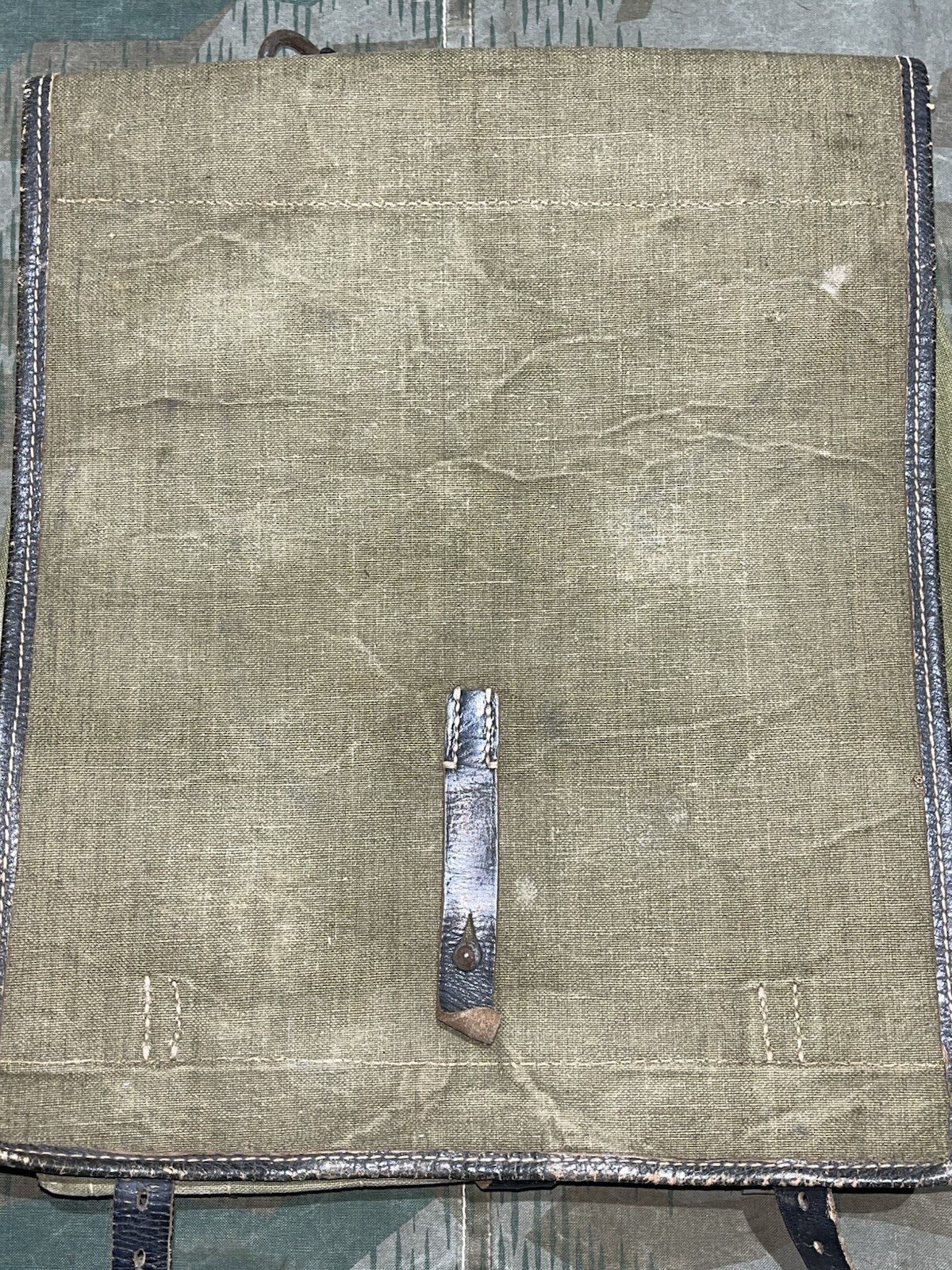 Original WW2 German Uniform M39 Pony Fur Canvas Tornister Backpack Marked 1942 - Image 2