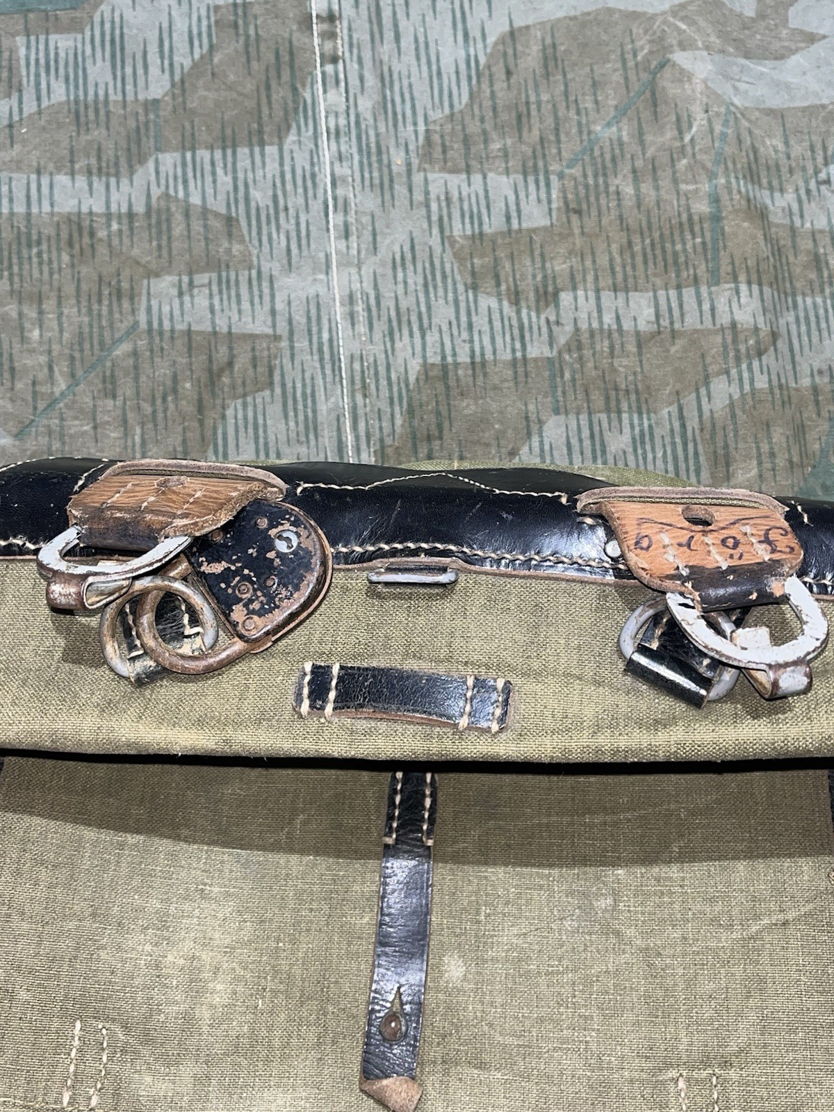 Original WW2 German Uniform M39 Pony Fur Canvas Tornister Backpack Marked 1942 - Image 4