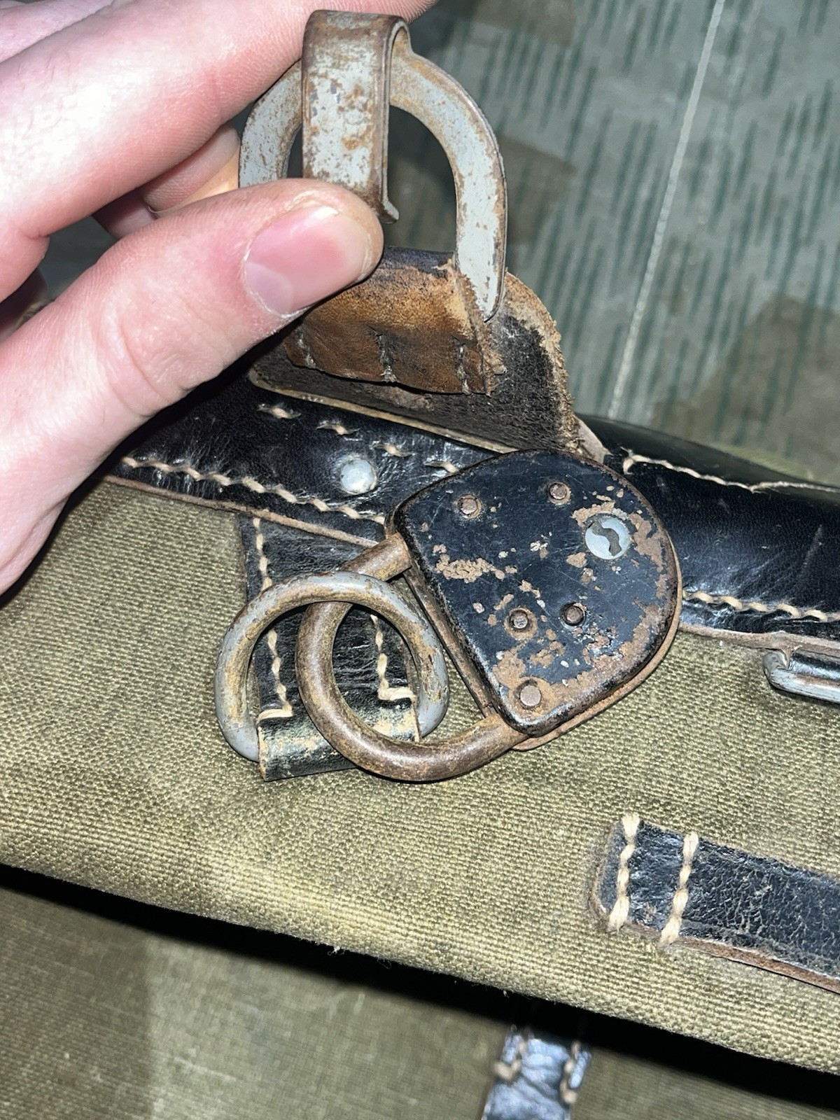 Original WW2 German Uniform M39 Pony Fur Canvas Tornister Backpack Marked 1942 - Image 5