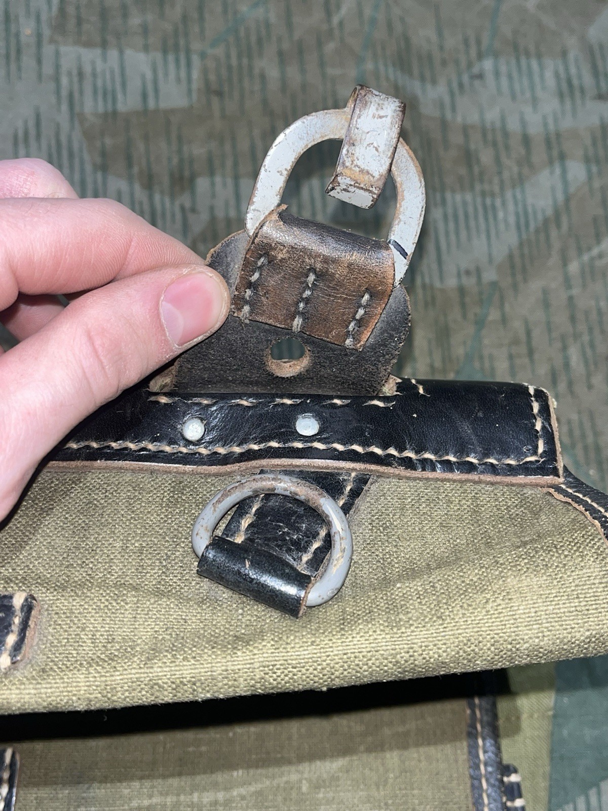Original WW2 German Uniform M39 Pony Fur Canvas Tornister Backpack Marked 1942 - Image 6