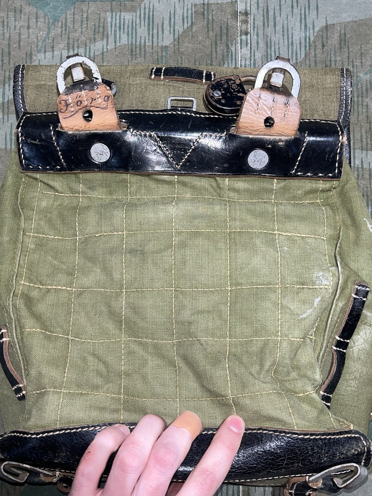 Original WW2 German Uniform M39 Pony Fur Canvas Tornister Backpack Marked 1942 - Image 8