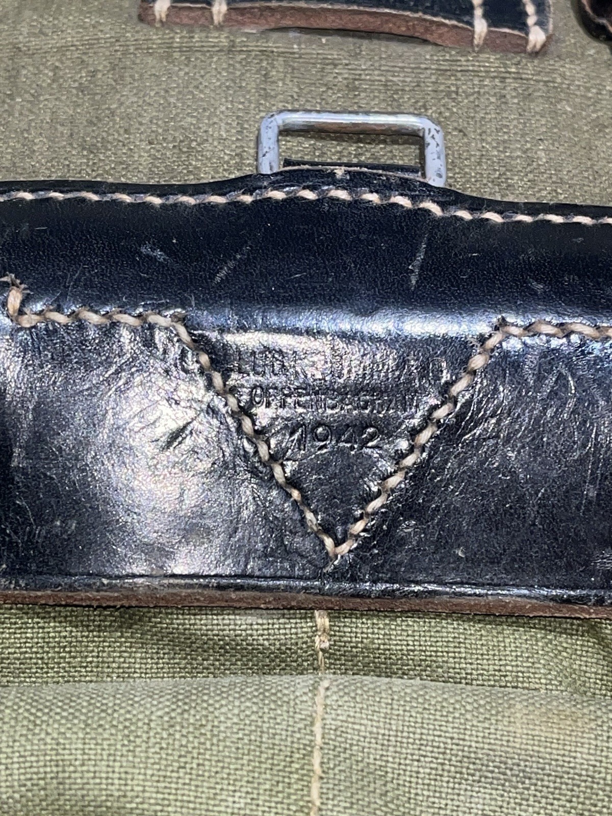 Original WW2 German Uniform M39 Pony Fur Canvas Tornister Backpack Marked 1942 - Image 9