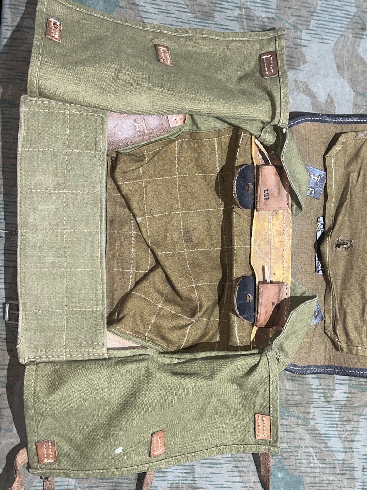 Original WW2 German Uniform M39 Pony Fur Canvas Tornister Backpack Marked 1942 - Image 21