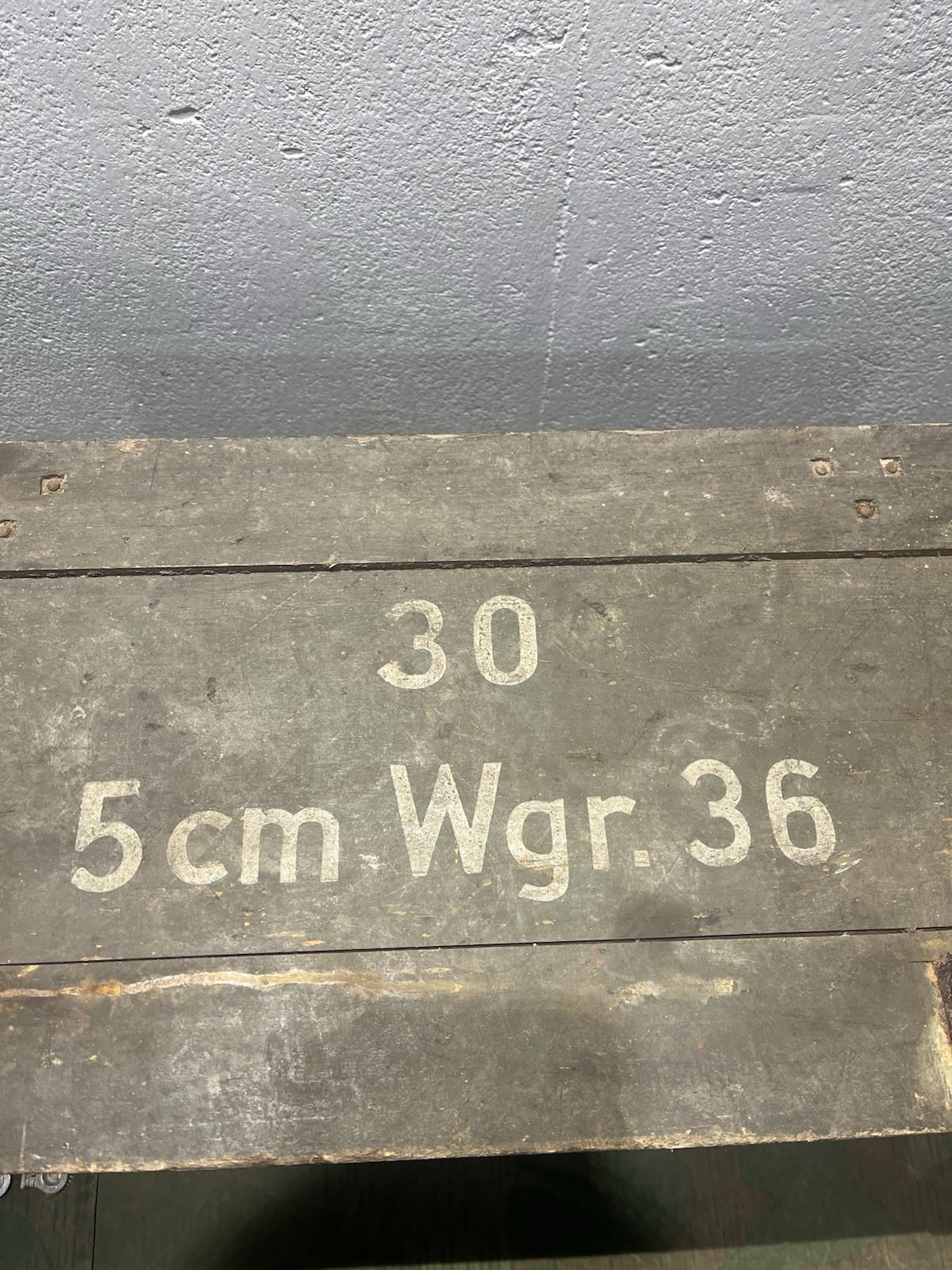 Original WW2 German Wehrmacht 5cm Wgr. 36 Mortar Munition Large Wood Crate Empty - Image 2