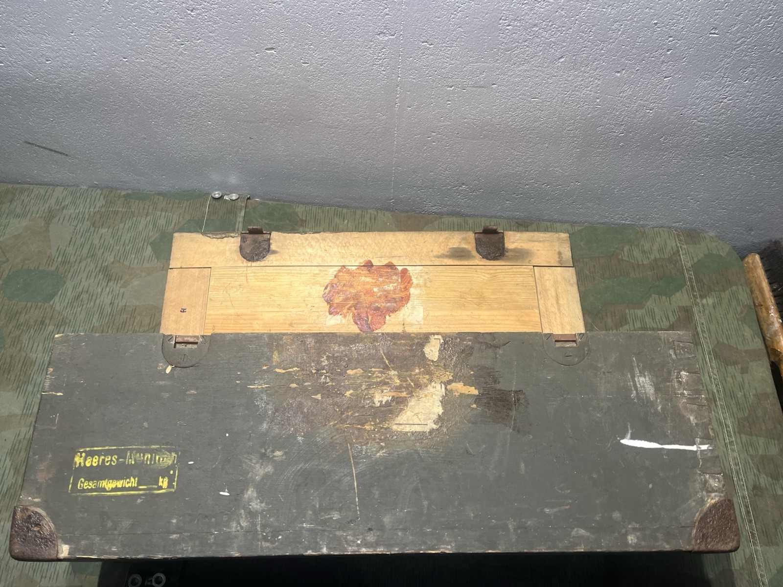 Original WW2 German Wehrmacht 5cm Wgr. 36 Mortar Munition Large Wood Crate Empty - Image 7