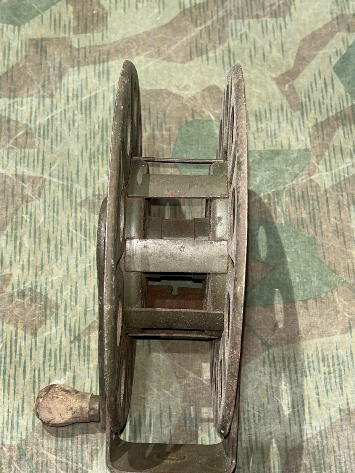 Original WW2 German FF33 Field Telephone Wire Hand Cable Reel 1937 - Image 7