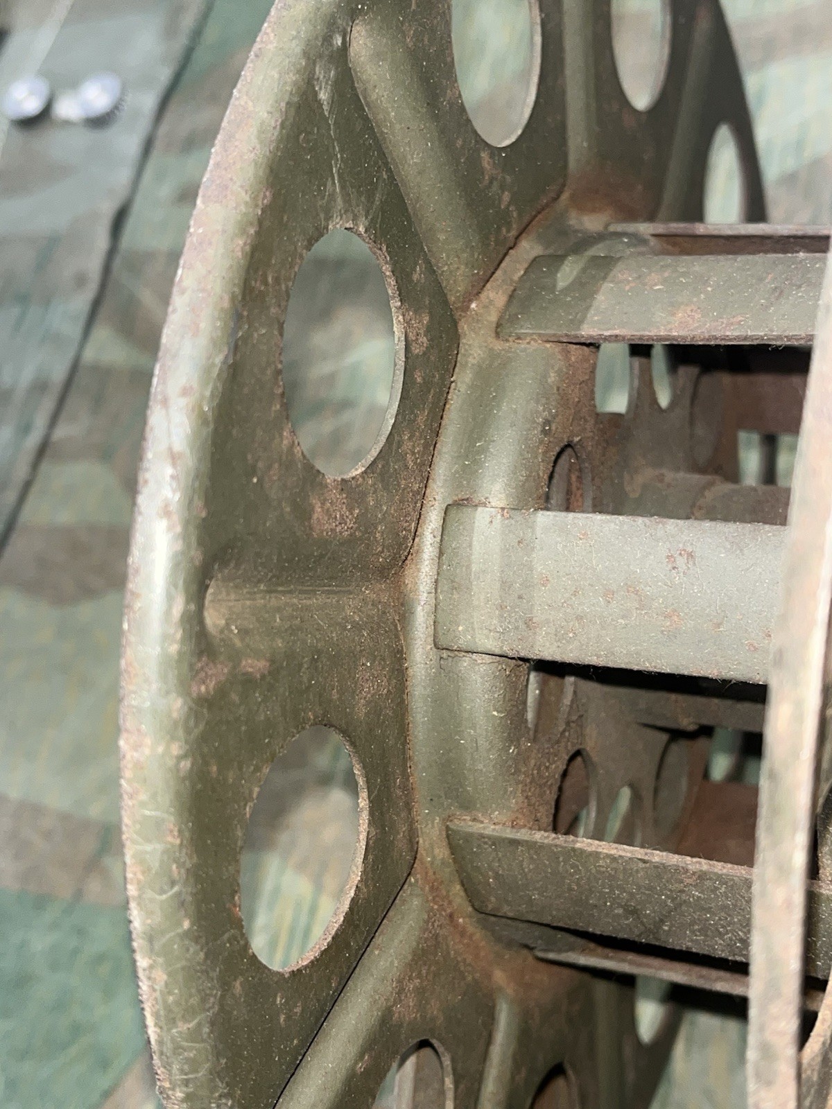 Original WW2 German FF33 Field Telephone Wire Hand Cable Reel 1937 - Image 9