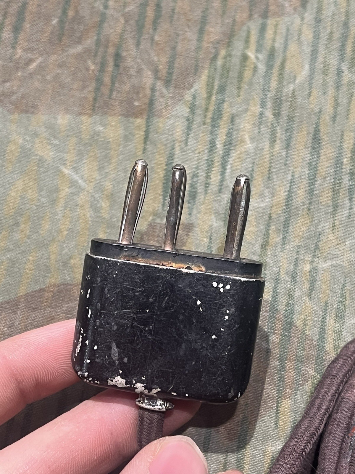 Original WW2 German Panzer Tank Hand Microphone Torn Radio Waffen Eagle Marked - Image 2