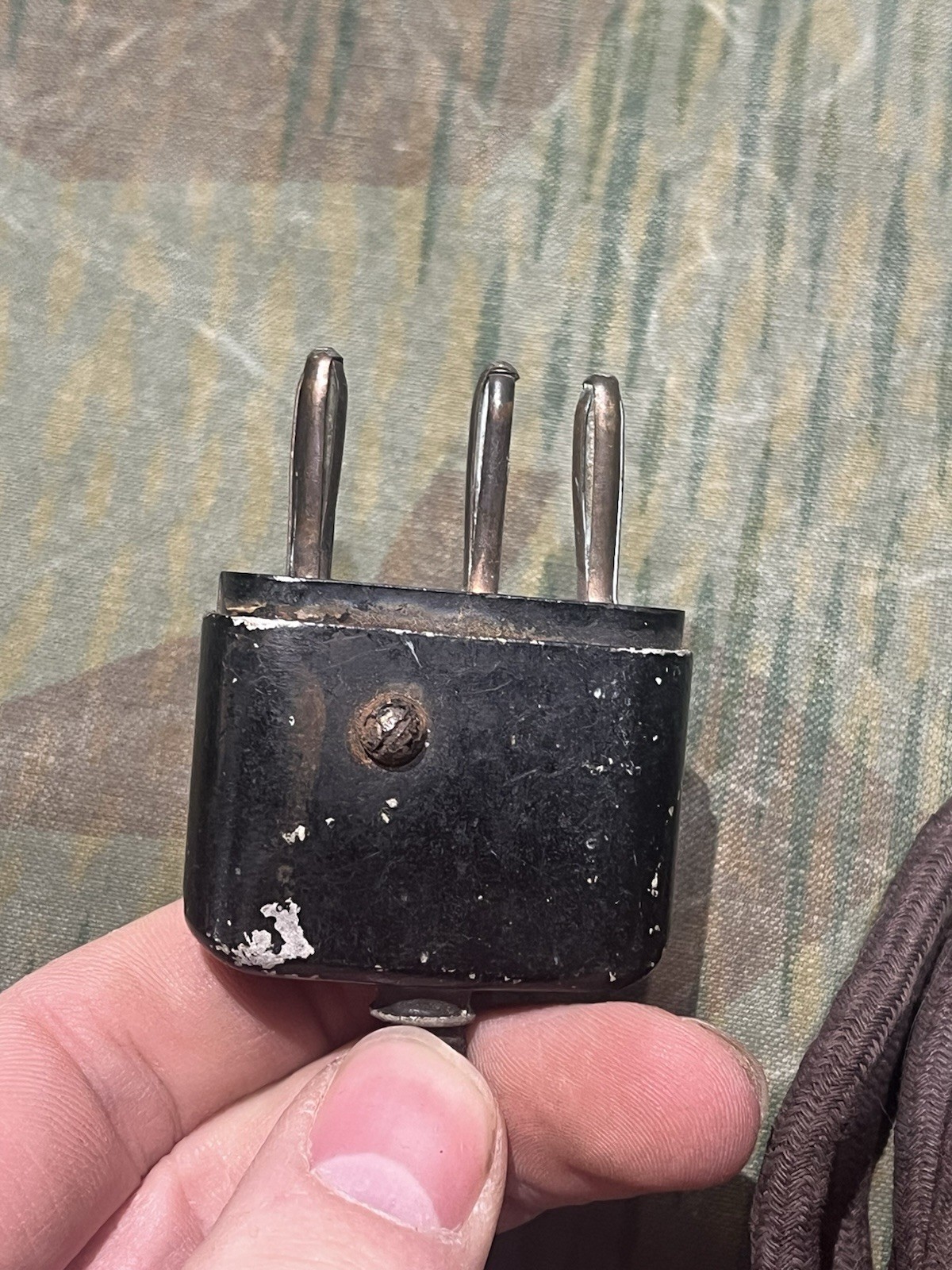 Original WW2 German Panzer Tank Hand Microphone Torn Radio Waffen Eagle Marked - Image 3