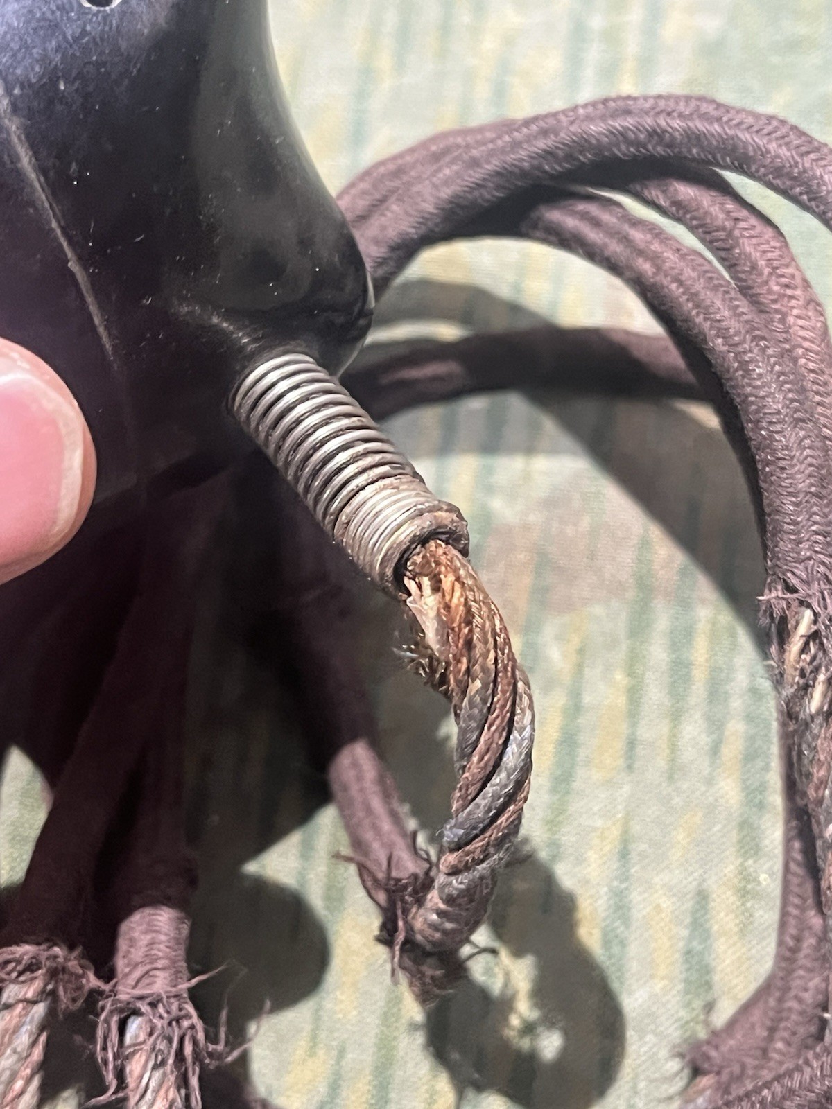 Original WW2 German Panzer Tank Hand Microphone Torn Radio Waffen Eagle Marked - Image 7