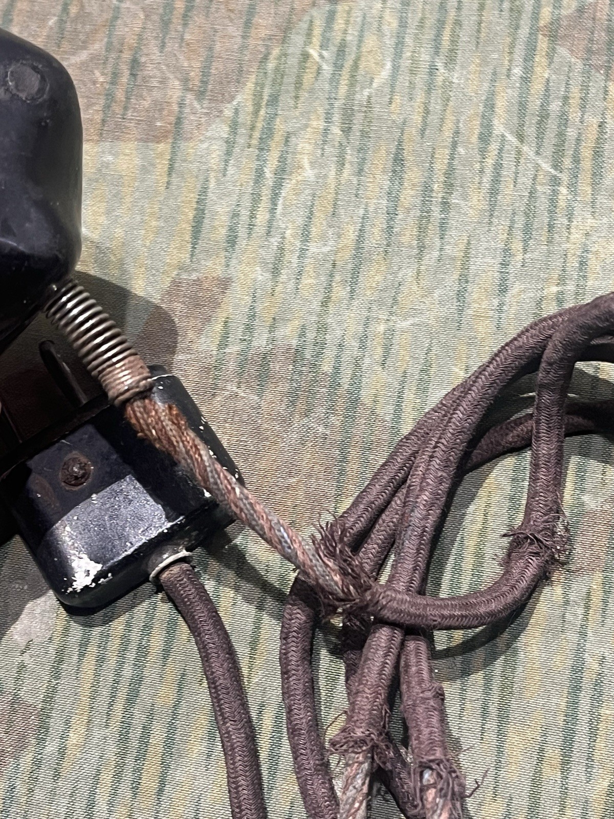 Original WW2 German Panzer Tank Hand Microphone Torn Radio Waffen Eagle Marked - Image 8