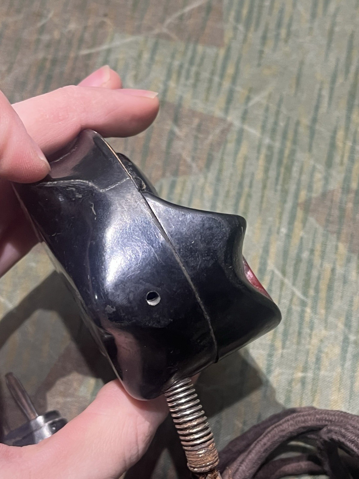 Original WW2 German Panzer Tank Hand Microphone Torn Radio Waffen Eagle Marked - Image 11