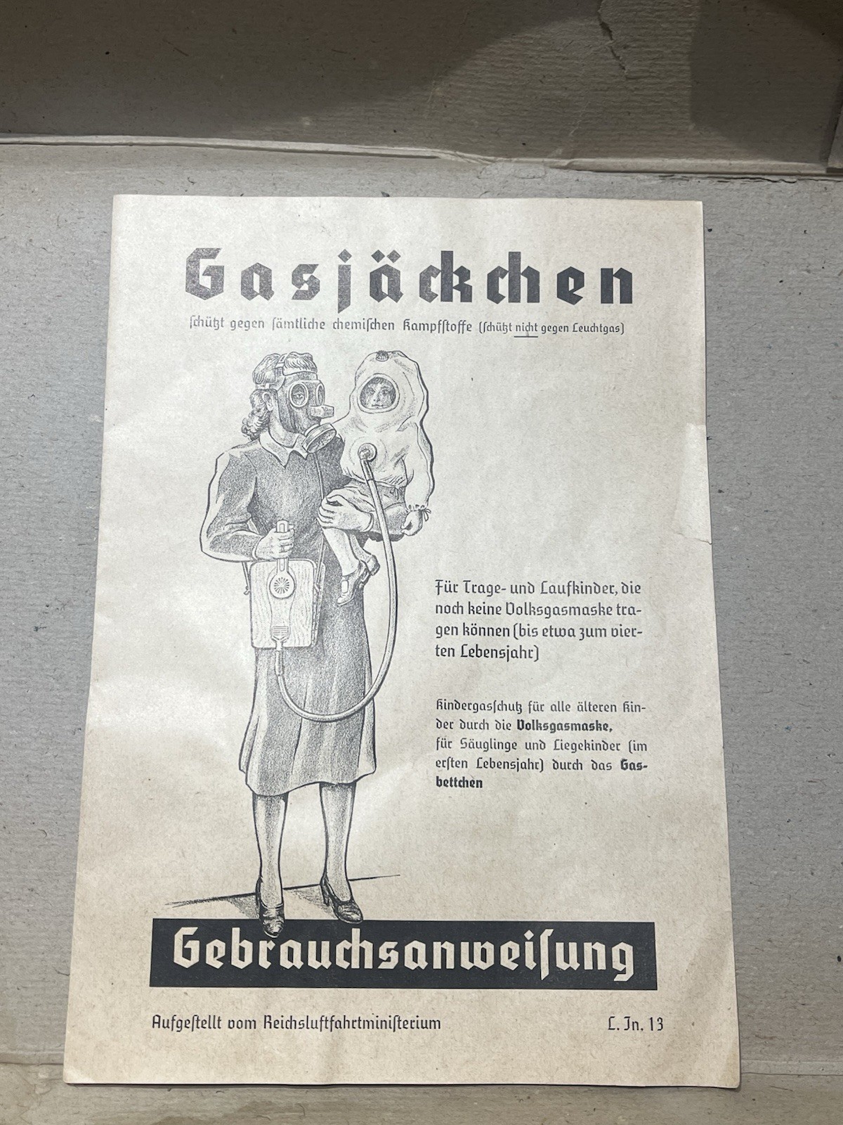 Original WW2 German Luftschutz Civil Gas Mask Jacket Gasjackhen Very Rare - Image 2