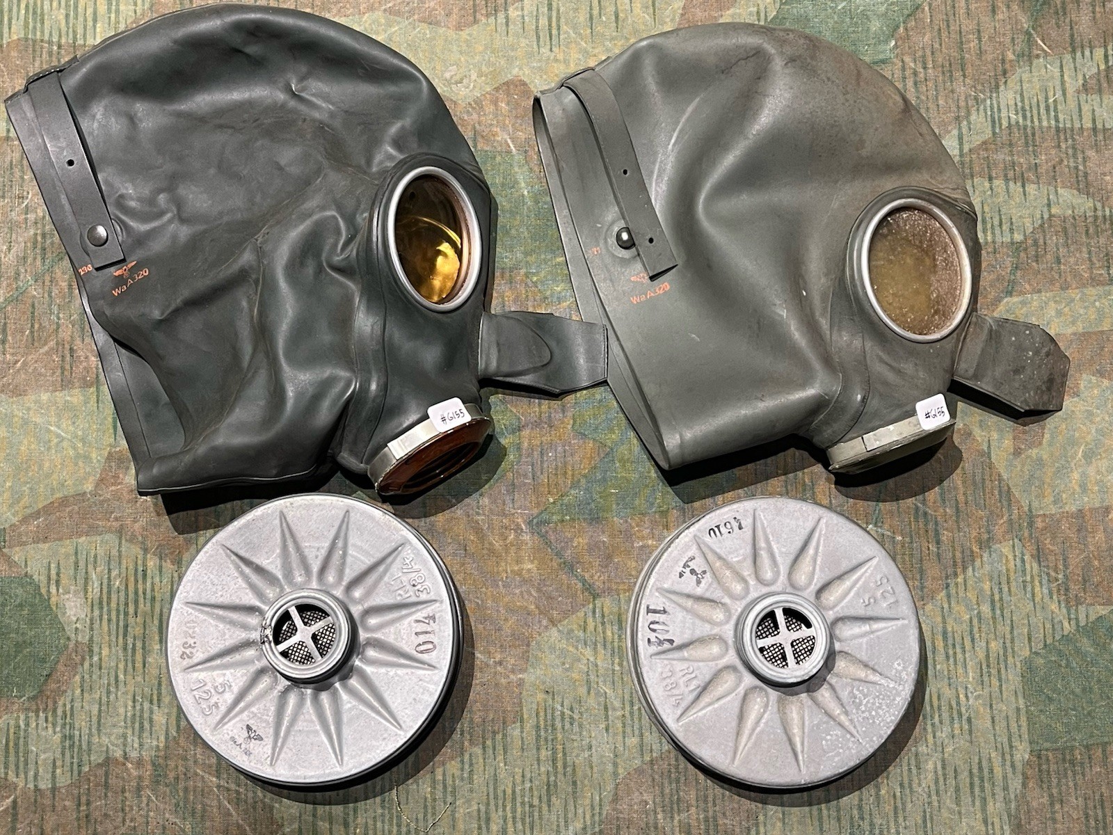 Original WW2 German Luftschutz VM37 Civil Gas Mask and Filter Waffen Marked Very Good Cond. 1x Only