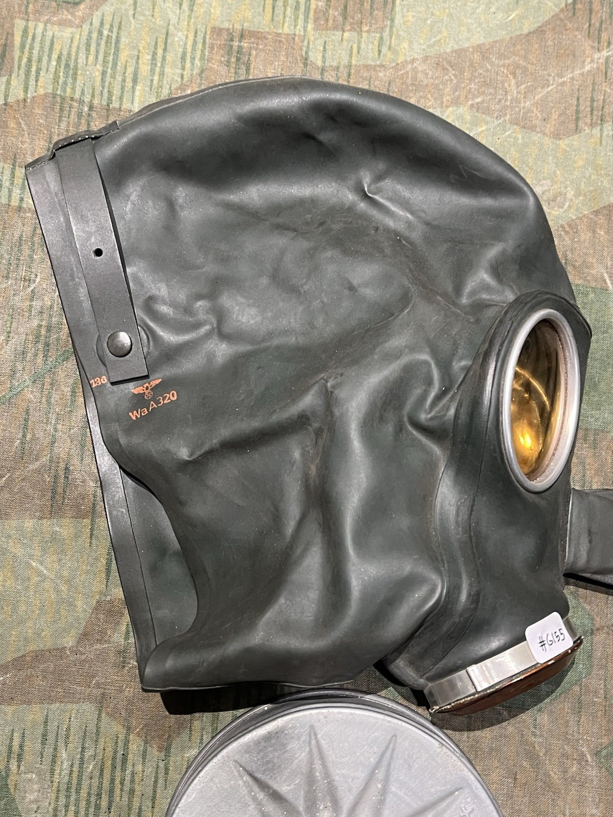 Original WW2 German Luftschutz VM37 Civil Gas Mask and Filter Waffen Marked Very Good Cond. 1x Only - Image 2