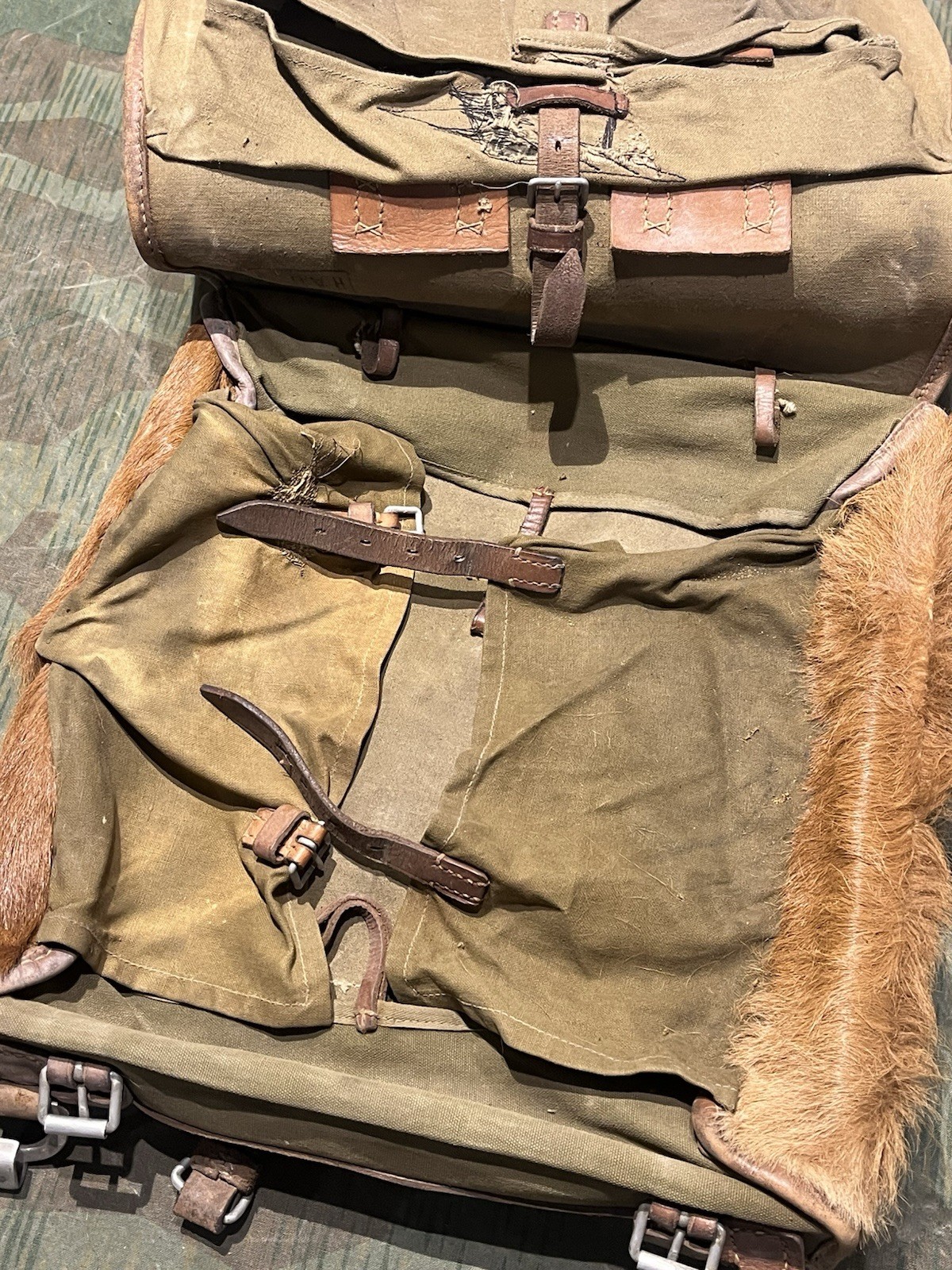 Original WW2 German Uniform M34 Pony Fur Tornister Backpack Marked 1942 RAD - Image 16