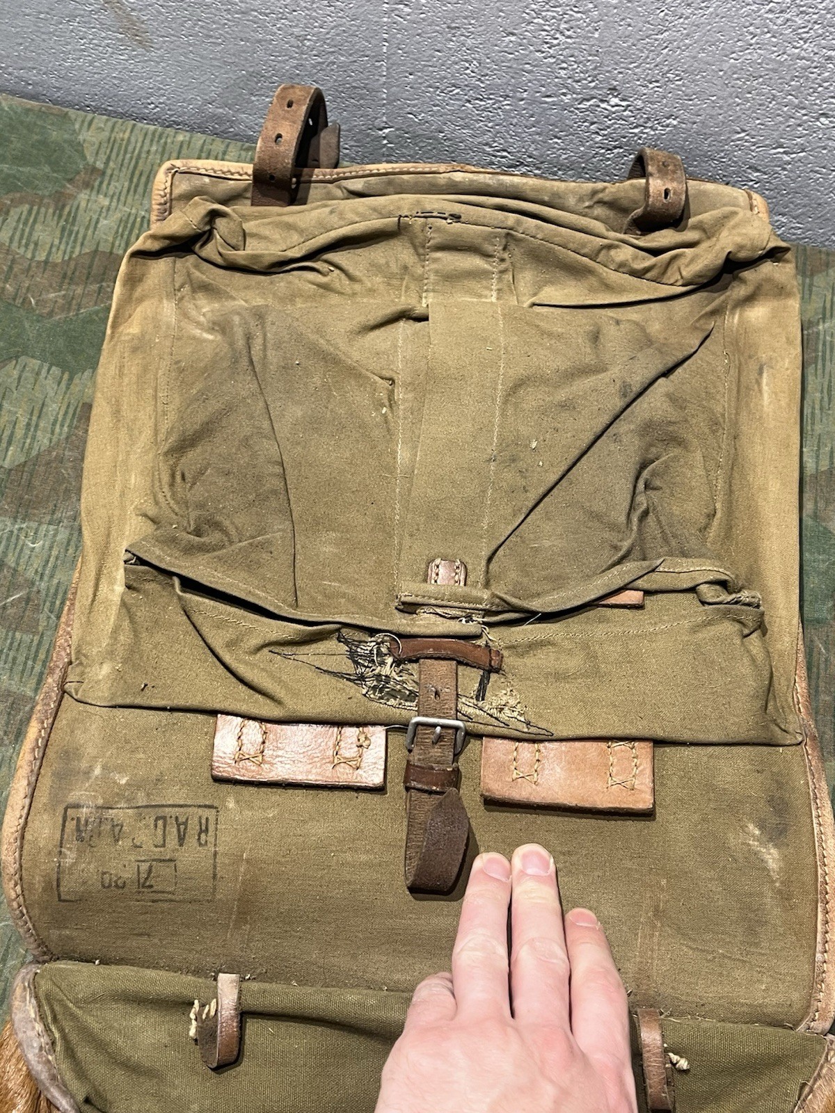 Original WW2 German Uniform M34 Pony Fur Tornister Backpack Marked 1942 RAD - Image 18