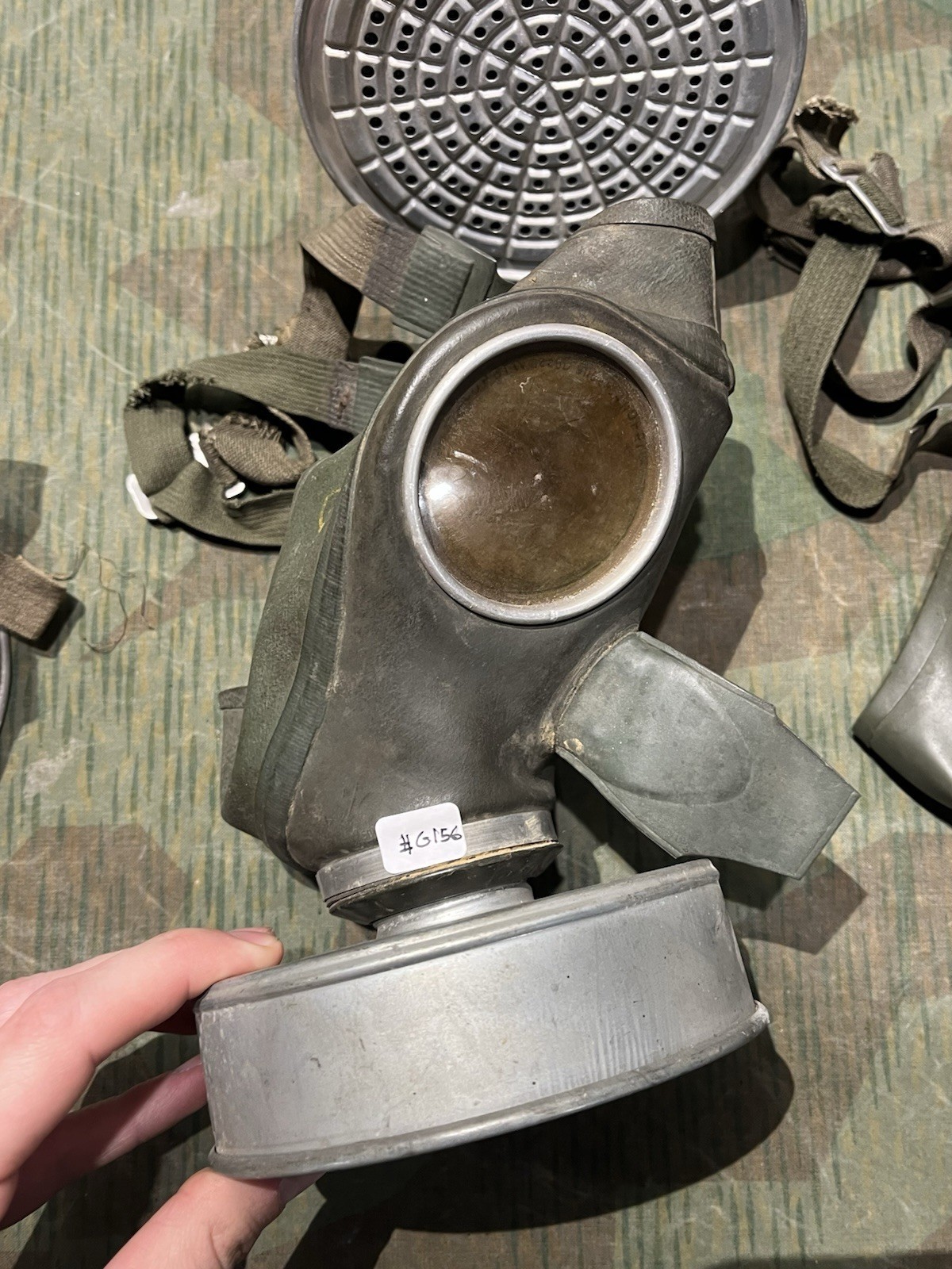 Original WW2 German Luftschutz VM40 Civil Gas Mask and Filter Marked Okay Cond. 1x Only - Image 8