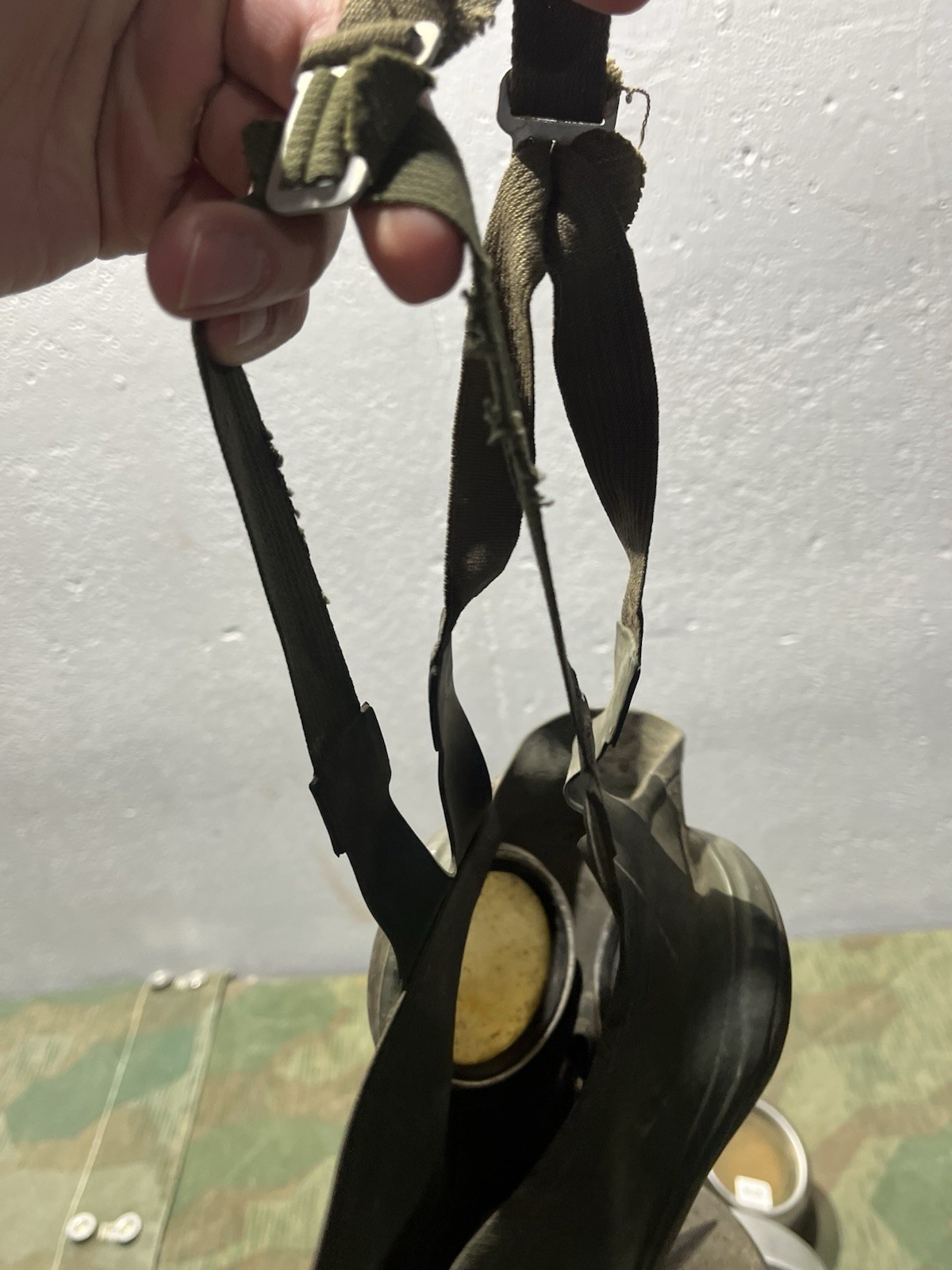 Original WW2 German Luftschutz VM40 Civil Gas Mask and Filter Marked Okay Cond. 1x Only - Image 10