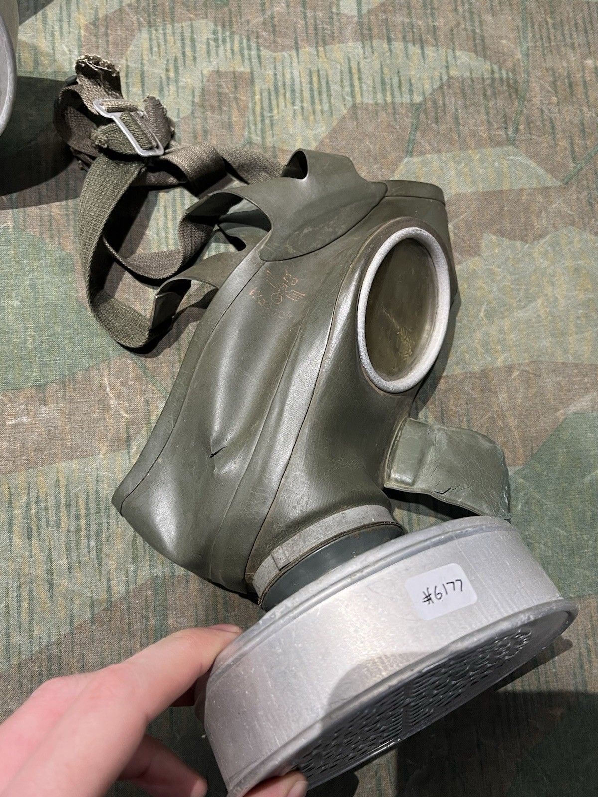 Original WW2 German Luftschutz VM40 Civil Gas Mask and Filter Marked Okay Cond. 1x Only - Image 12