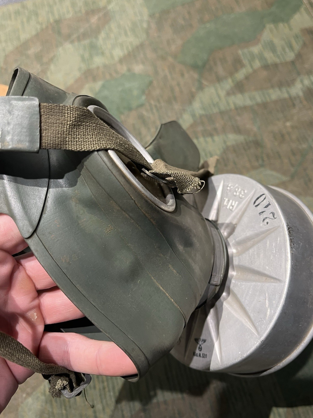 Original WW2 German Luftschutz VM40 Civil Gas Mask and Filter Marked Okay Cond. 1x Only - Image 22