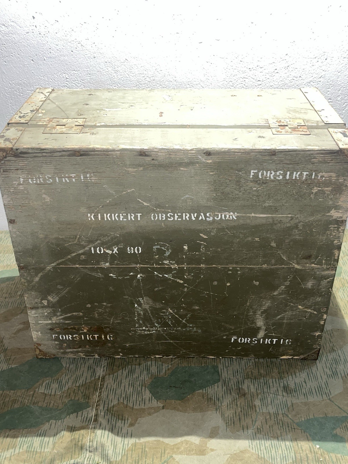 Original WW2 German Empty 10x80 Flak Binoculars Wood Transit Storage Crate
