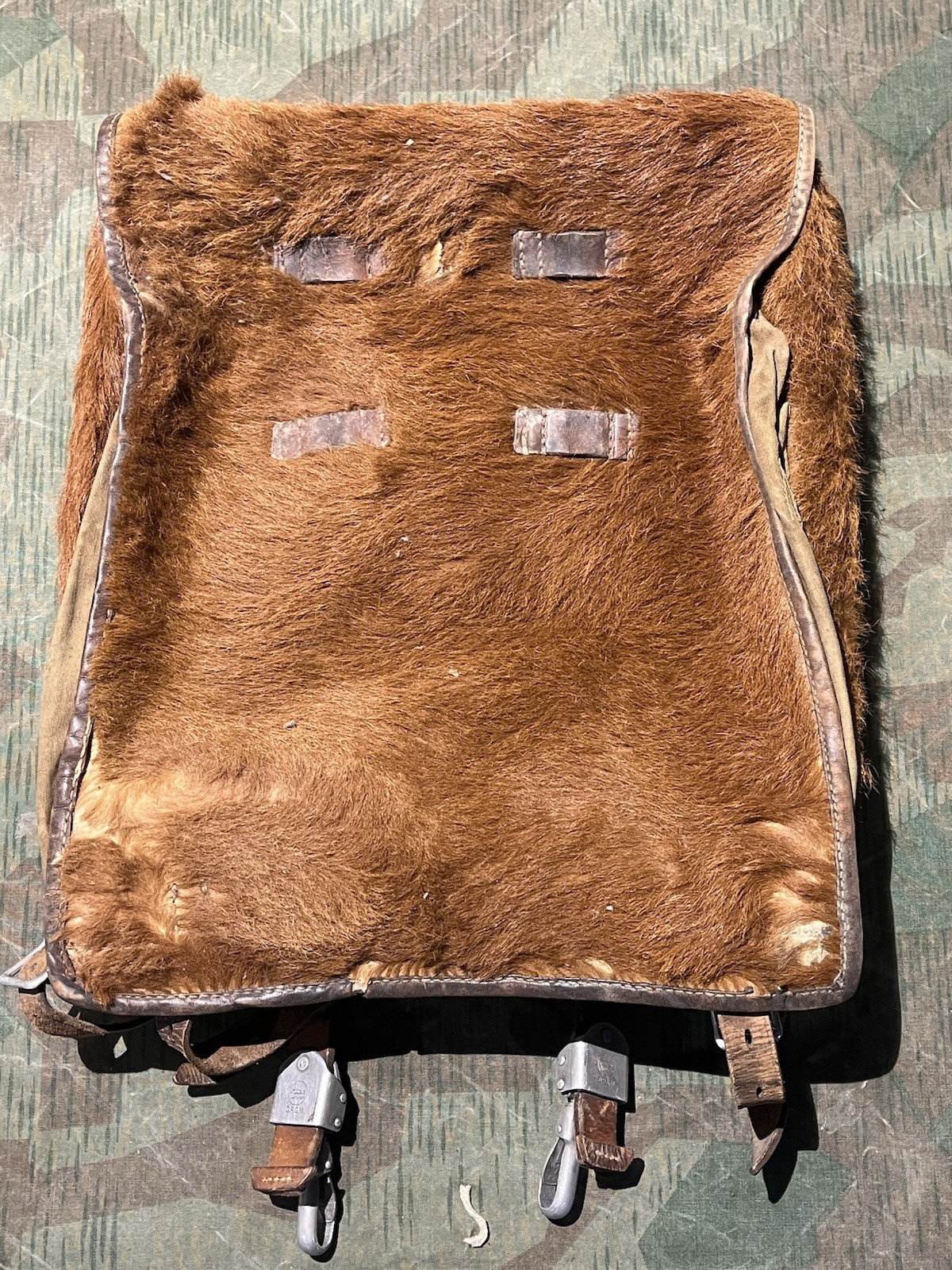 Original WW2 German RAD Uniform M34 Pony Fur Tornister Backpack Marked 1939