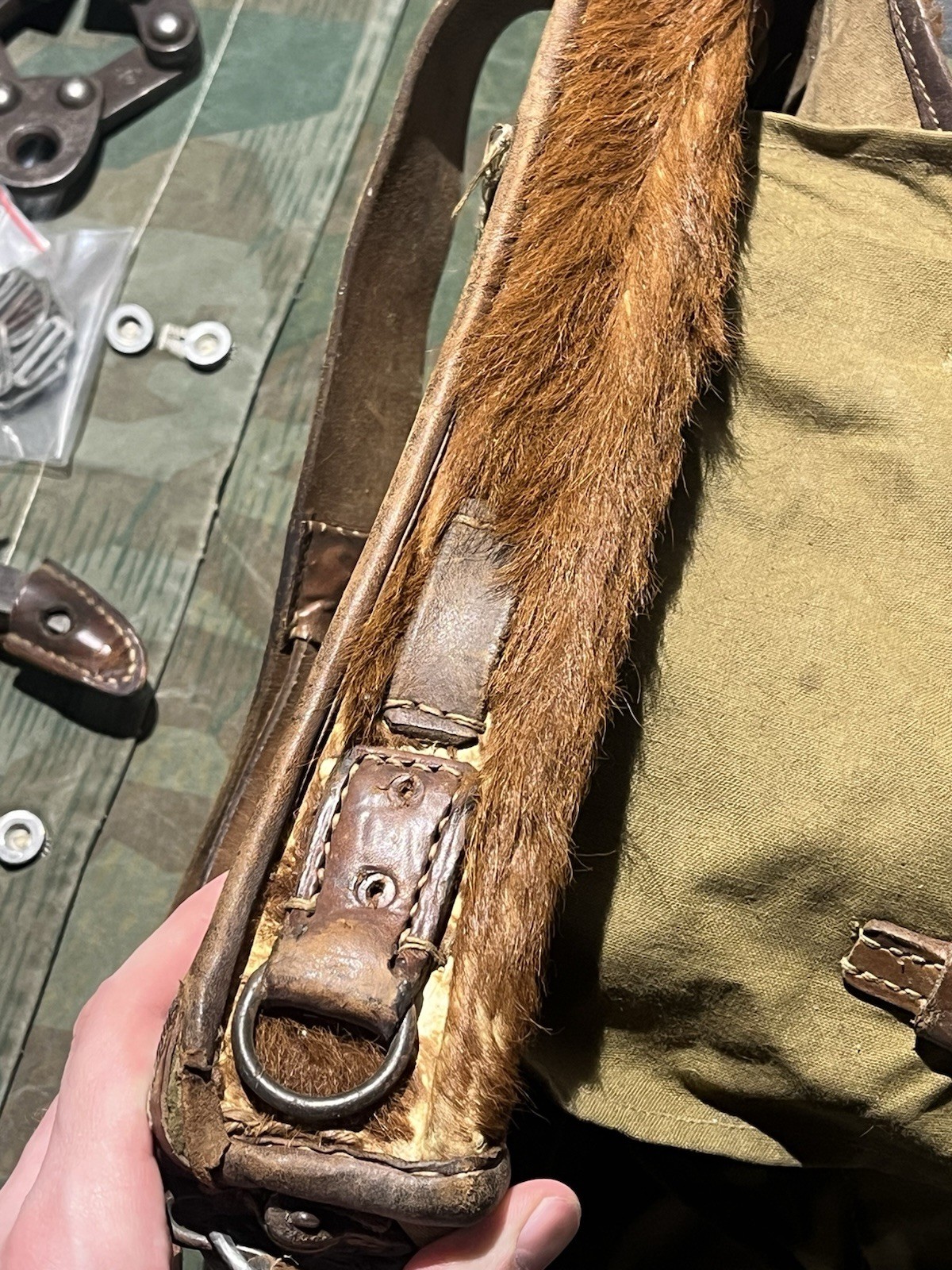 Original WW2 German RAD Uniform M34 Pony Fur Tornister Backpack Marked 1939 - Image 13