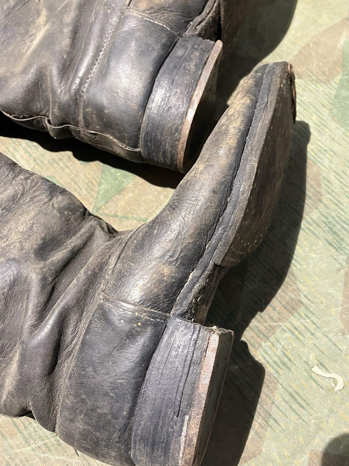 Size 10 Original WW2 German Uniform Combat / Marching Jack Boots - Image 9