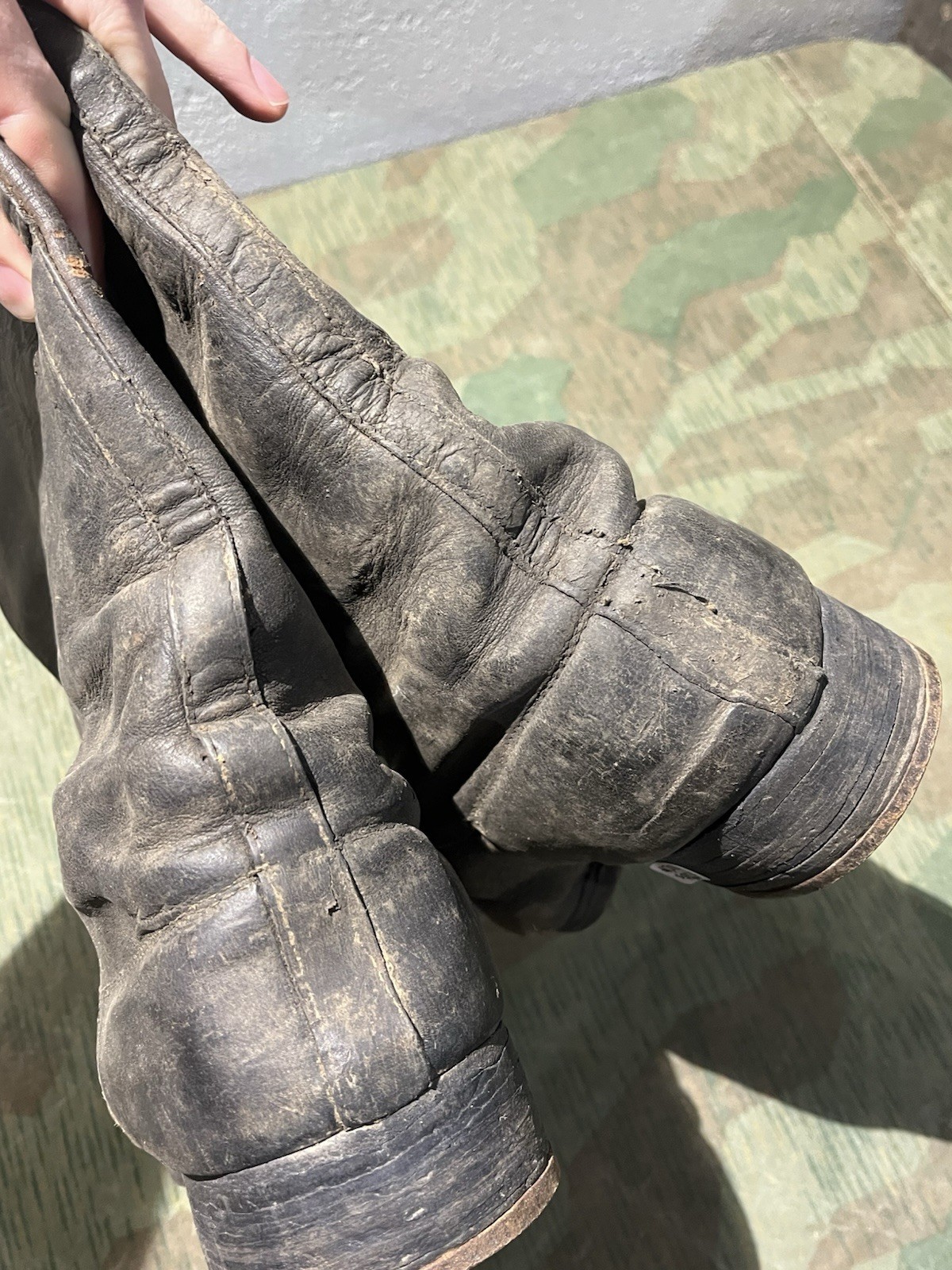 Size 10 Original WW2 German Uniform Combat / Marching Jack Boots - Image 12