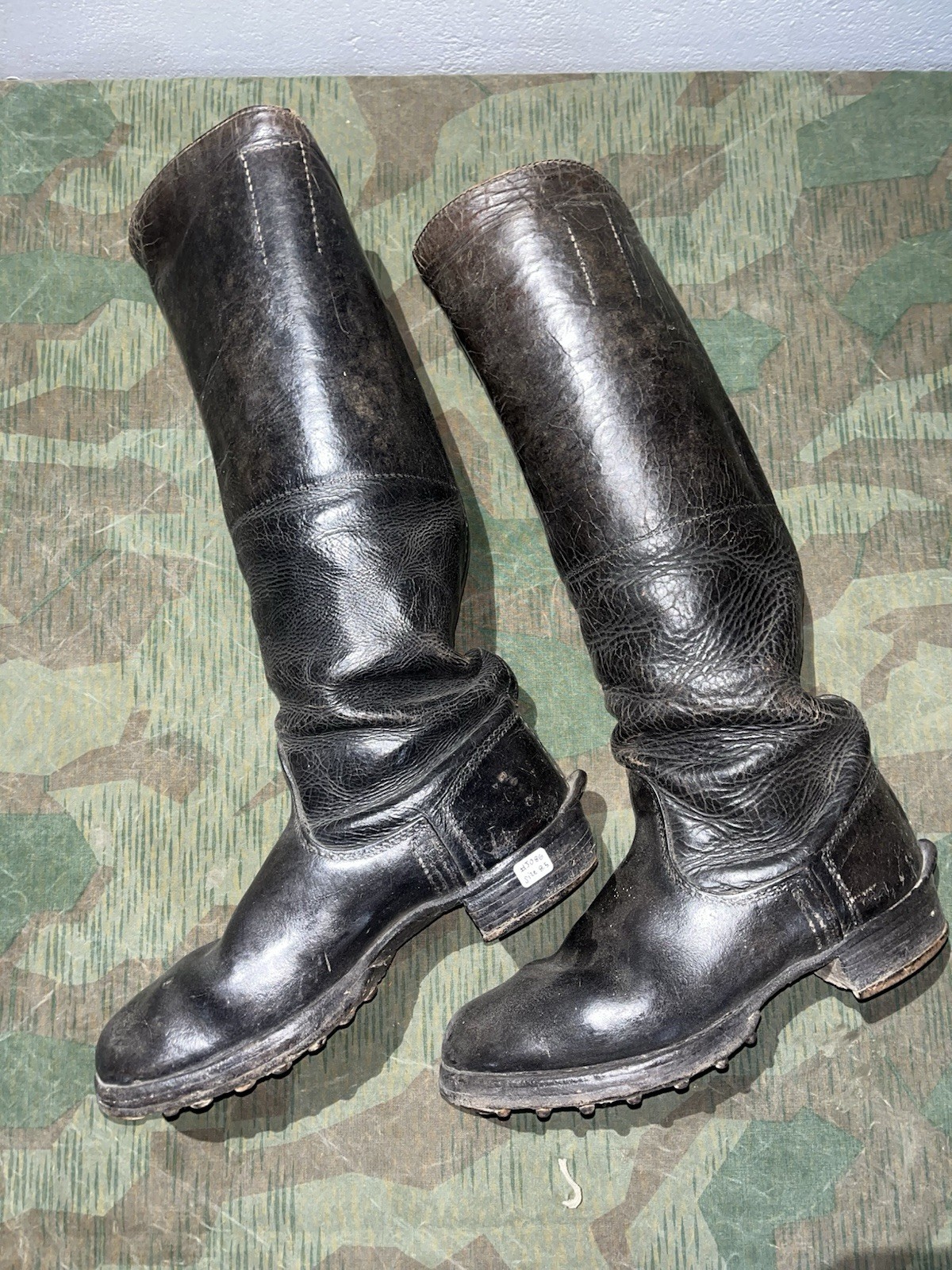 Size 8.5 Original WW2 German Uniform Combat / Marching Jack Boots W/ Hobnails - Image 2