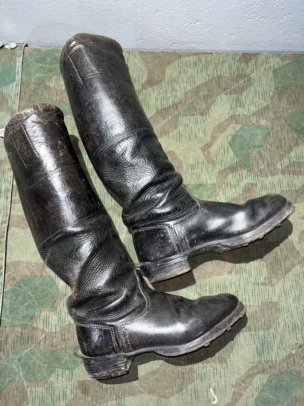 Size 8.5 Original WW2 German Uniform Combat / Marching Jack Boots W/ Hobnails - Image 7