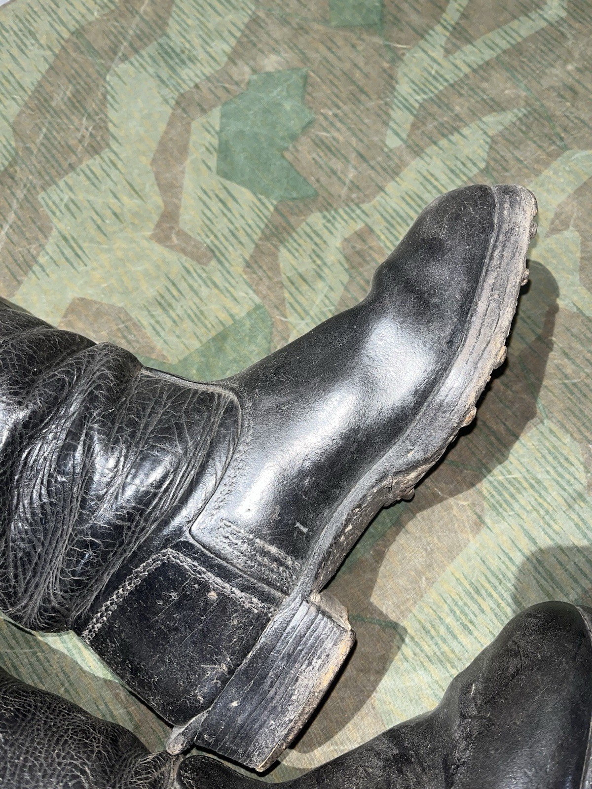 Size 8.5 Original WW2 German Uniform Combat / Marching Jack Boots W/ Hobnails - Image 9