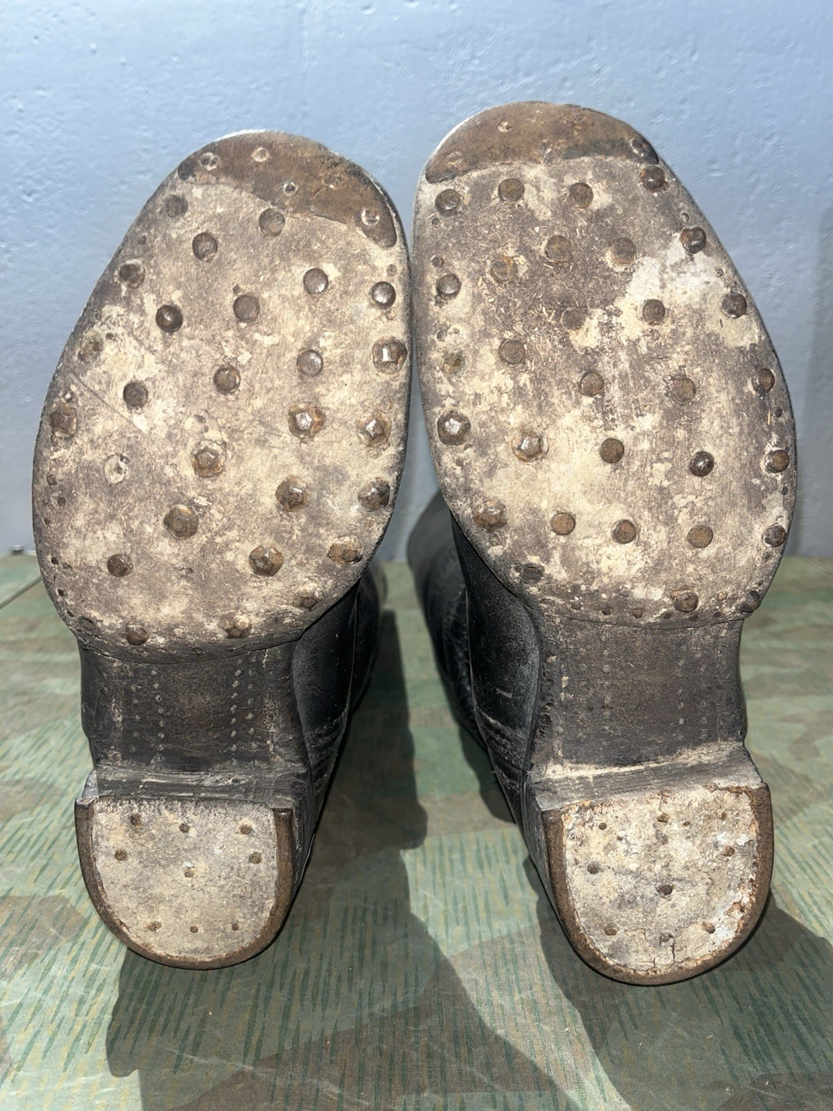Size 8.5 Original WW2 German Uniform Combat / Marching Jack Boots W/ Hobnails - Image 16