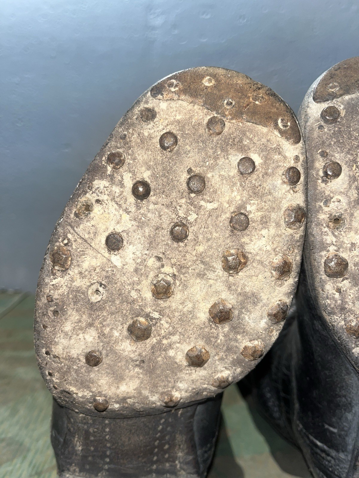 Size 8.5 Original WW2 German Uniform Combat / Marching Jack Boots W/ Hobnails - Image 18