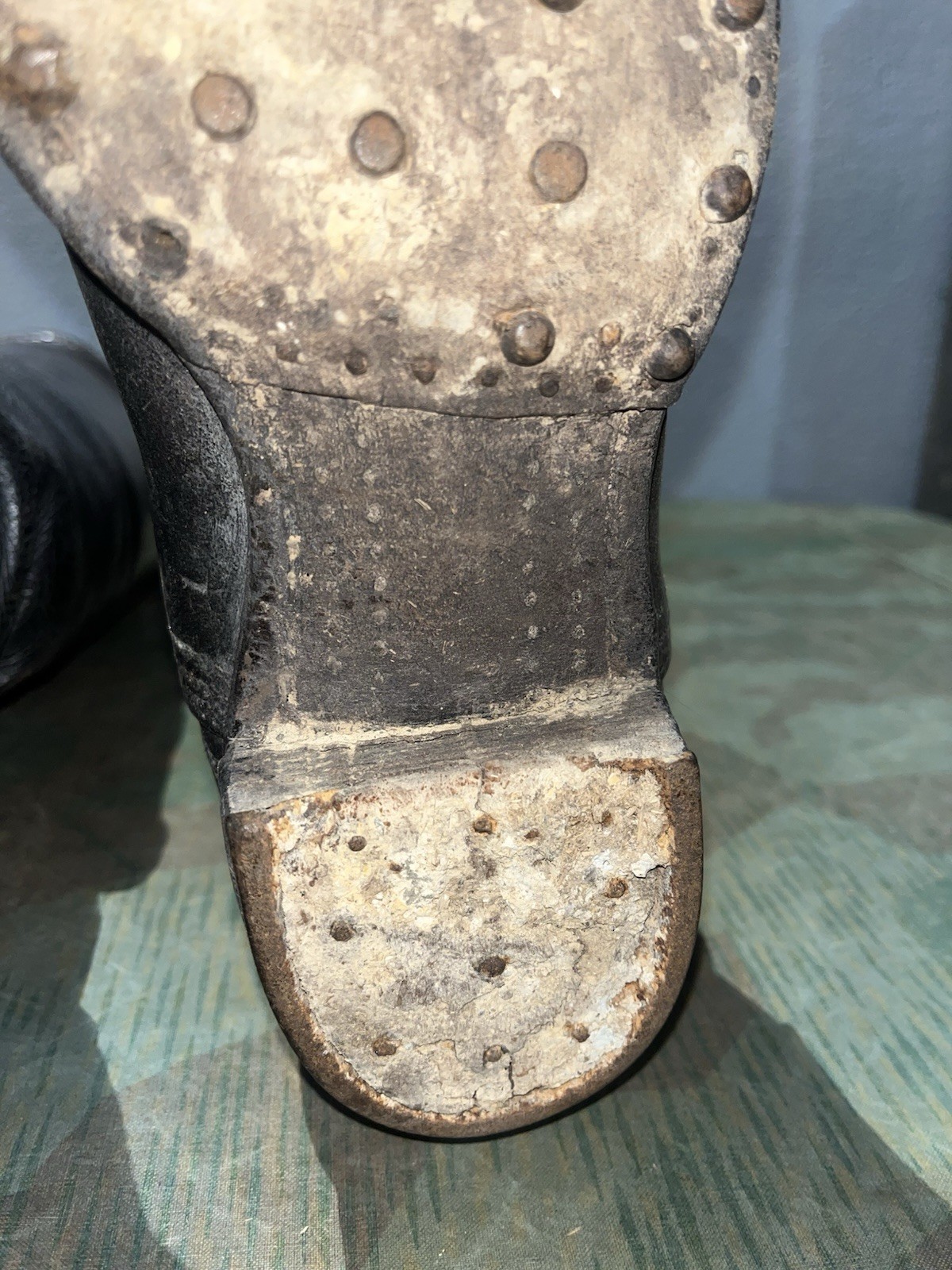 Size 8.5 Original WW2 German Uniform Combat / Marching Jack Boots W/ Hobnails - Image 19