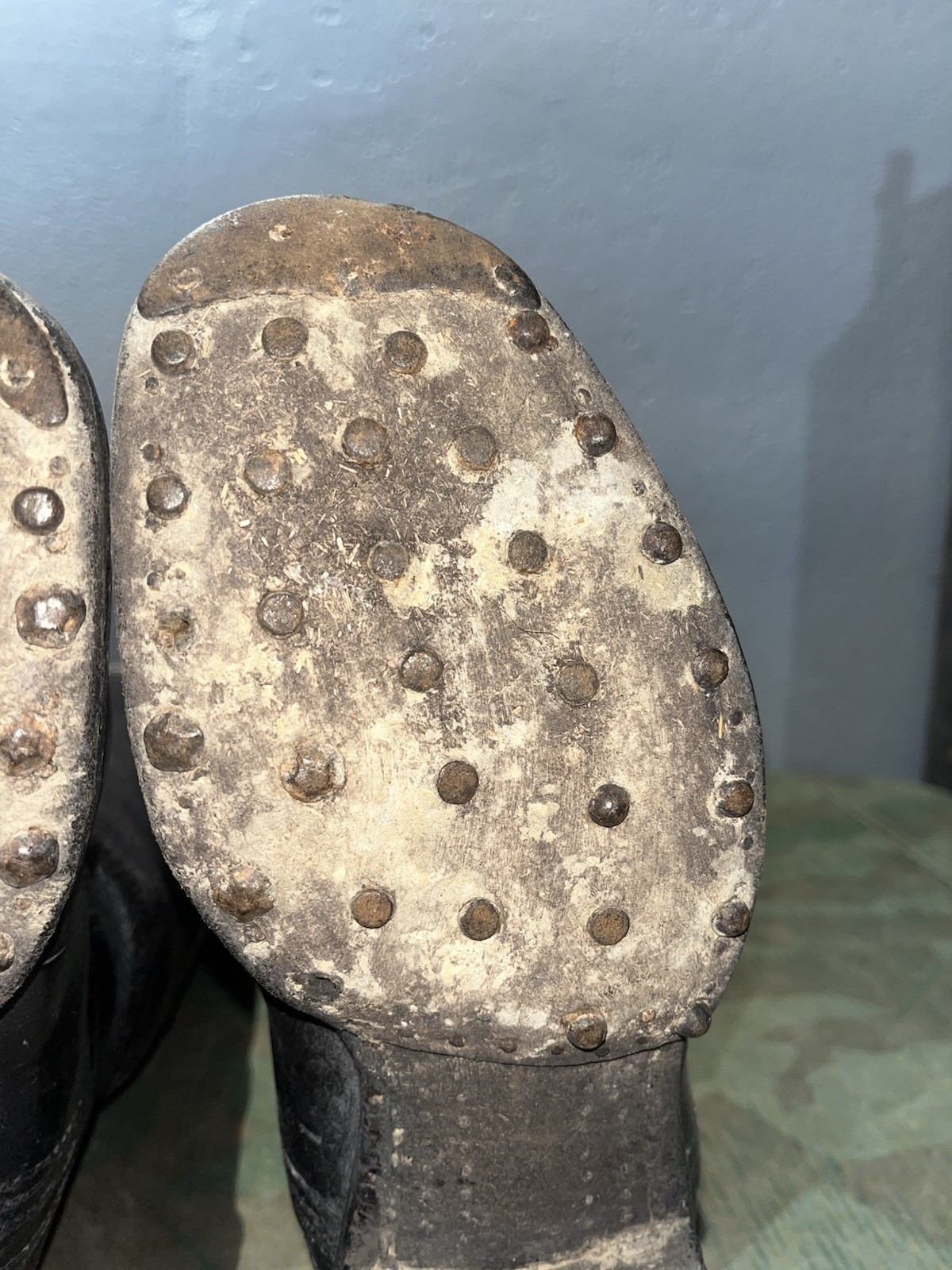 Size 8.5 Original WW2 German Uniform Combat / Marching Jack Boots W/ Hobnails - Image 20