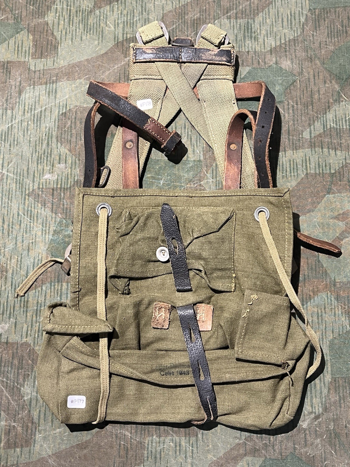 Original WW2 German Uniform A-Frame's Storage Bag Pouch 1943 Dated